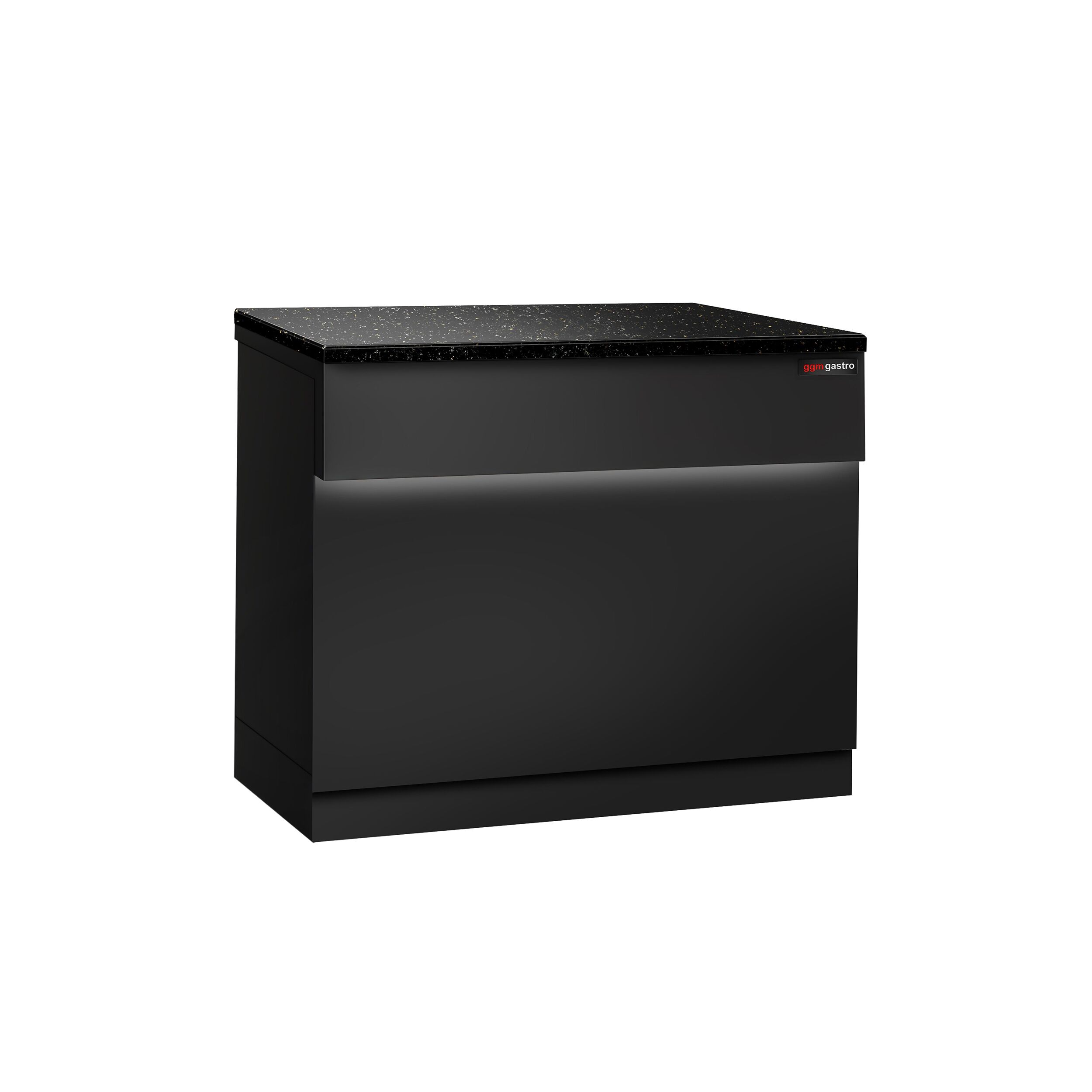 Table de caisse TORONTO – 900 mm – façade Noire – plan de travail en granit Noir