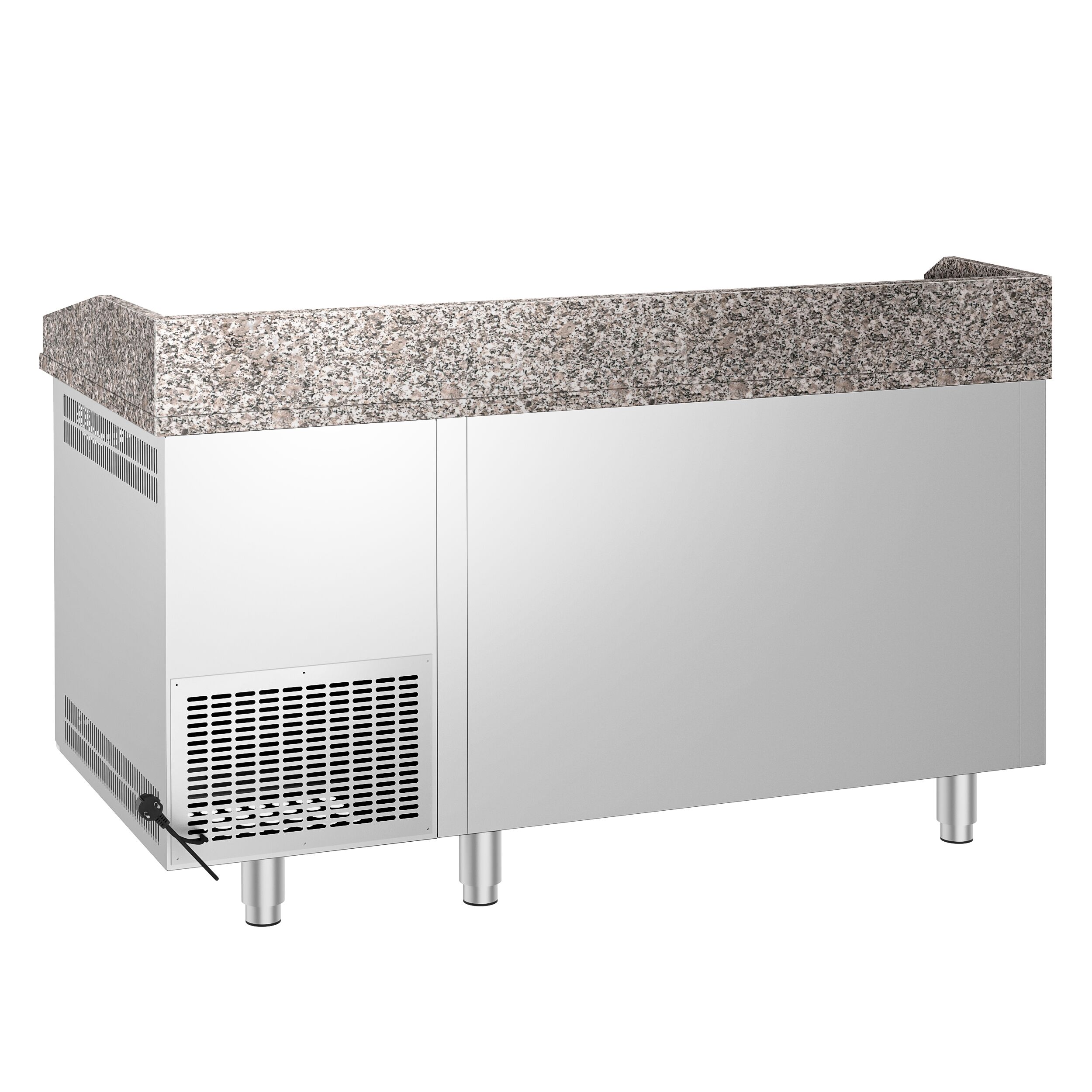 Commercial Pizza Prep Counter - Granite Top PREMIUM - 1600x800mm - with 2 doors & 3 drawers