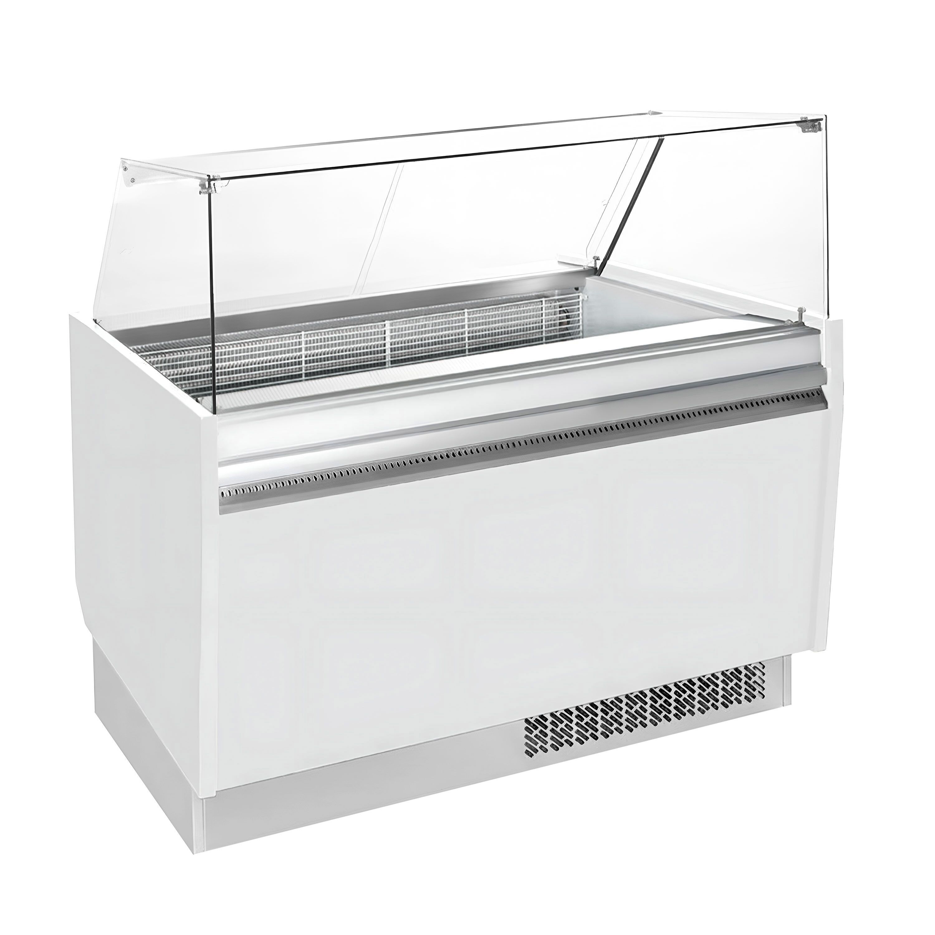Vitrine à glace LIAM – 1310 mm – refroidissement statique – pour 10+10 bacs à glace de 5 litres – Blanc