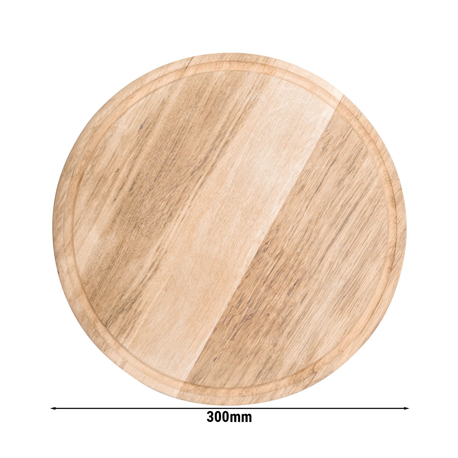 Assiette à Pizza - Bois - Ø 300 mm - Avec Rainure à Jus