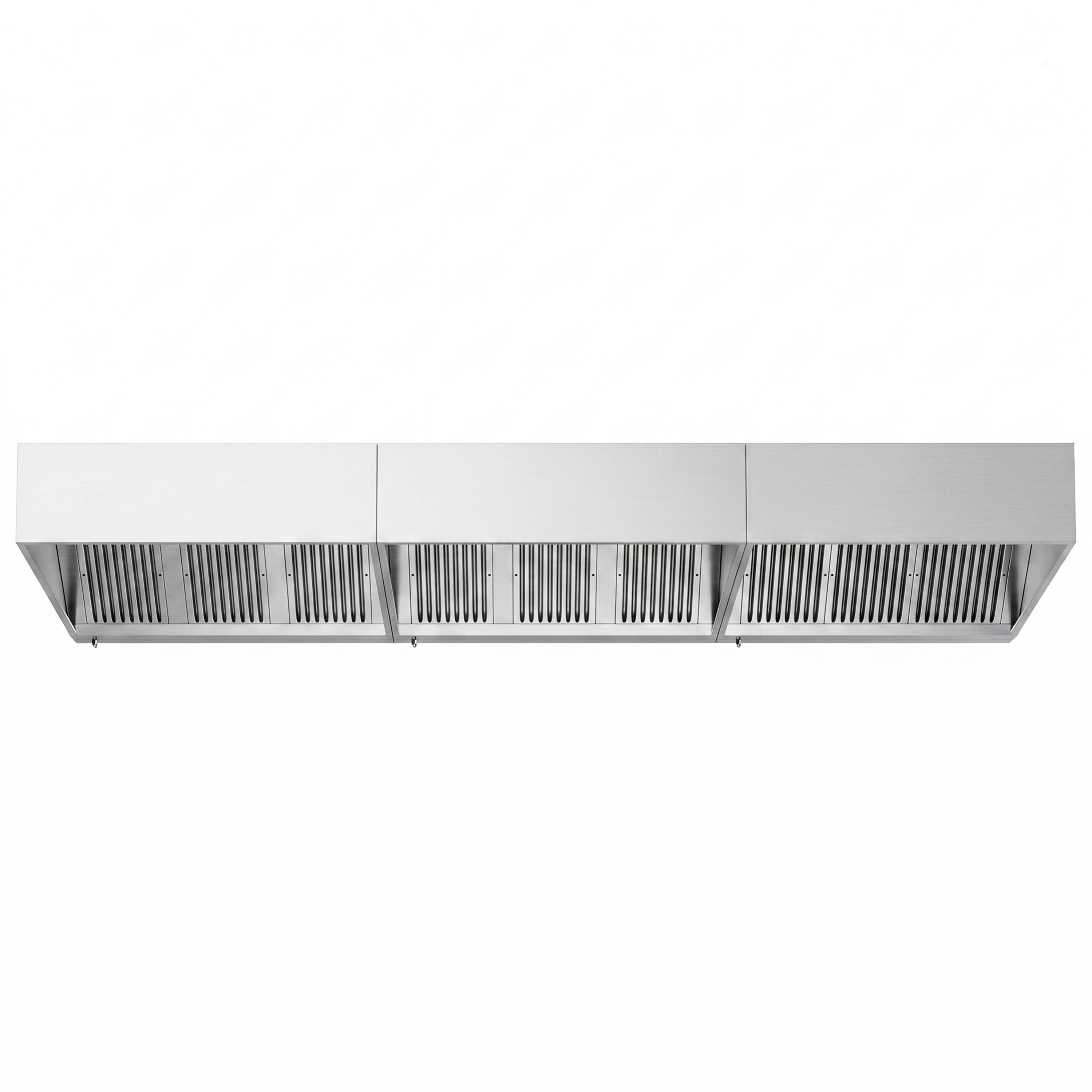 Hotte à adosser professionnelle - 4600mm - sans moteur - avec filtres et éclairage