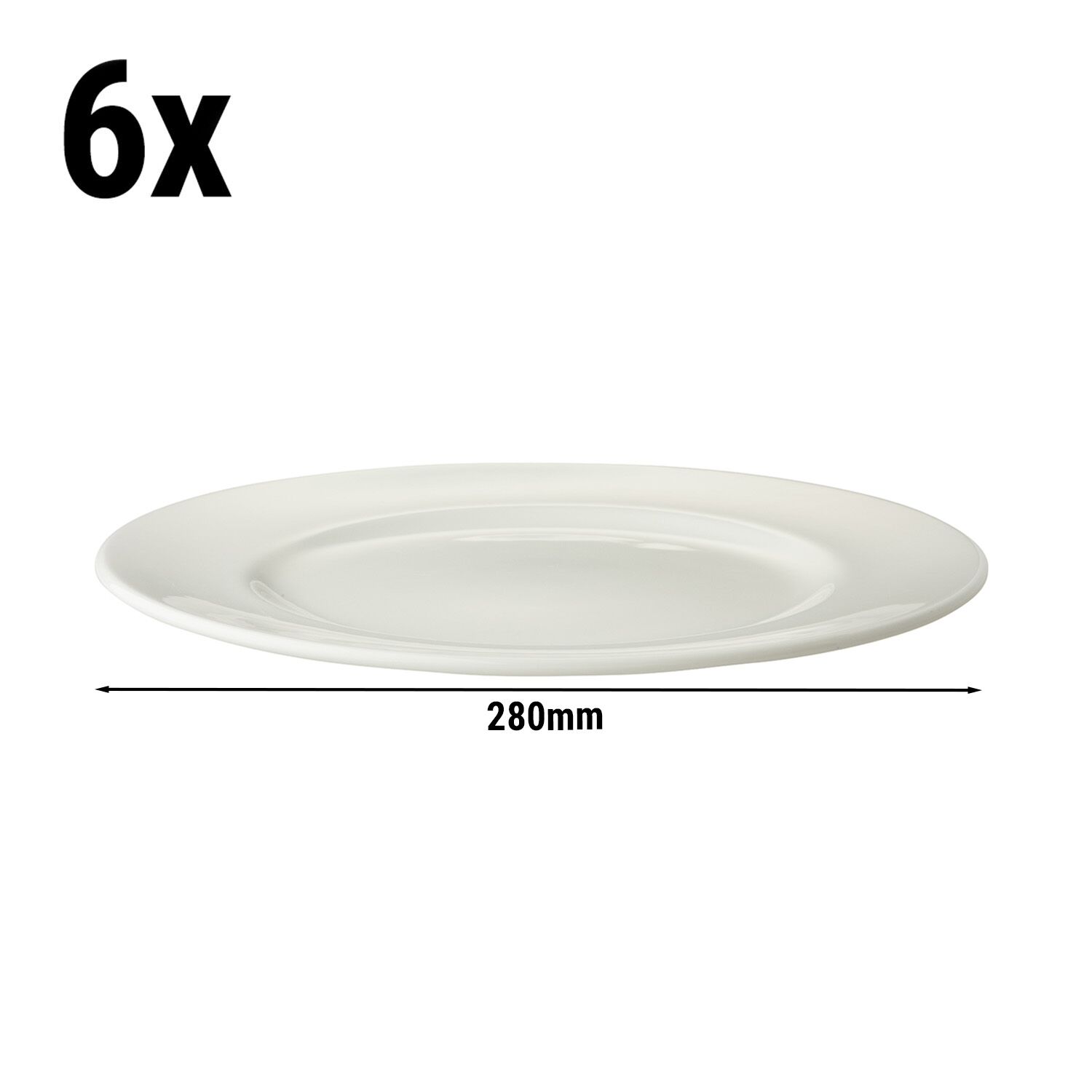 (6 pièces) LUX - Assiette Maastricht - Plate - Ø 280 mm - Ivoire