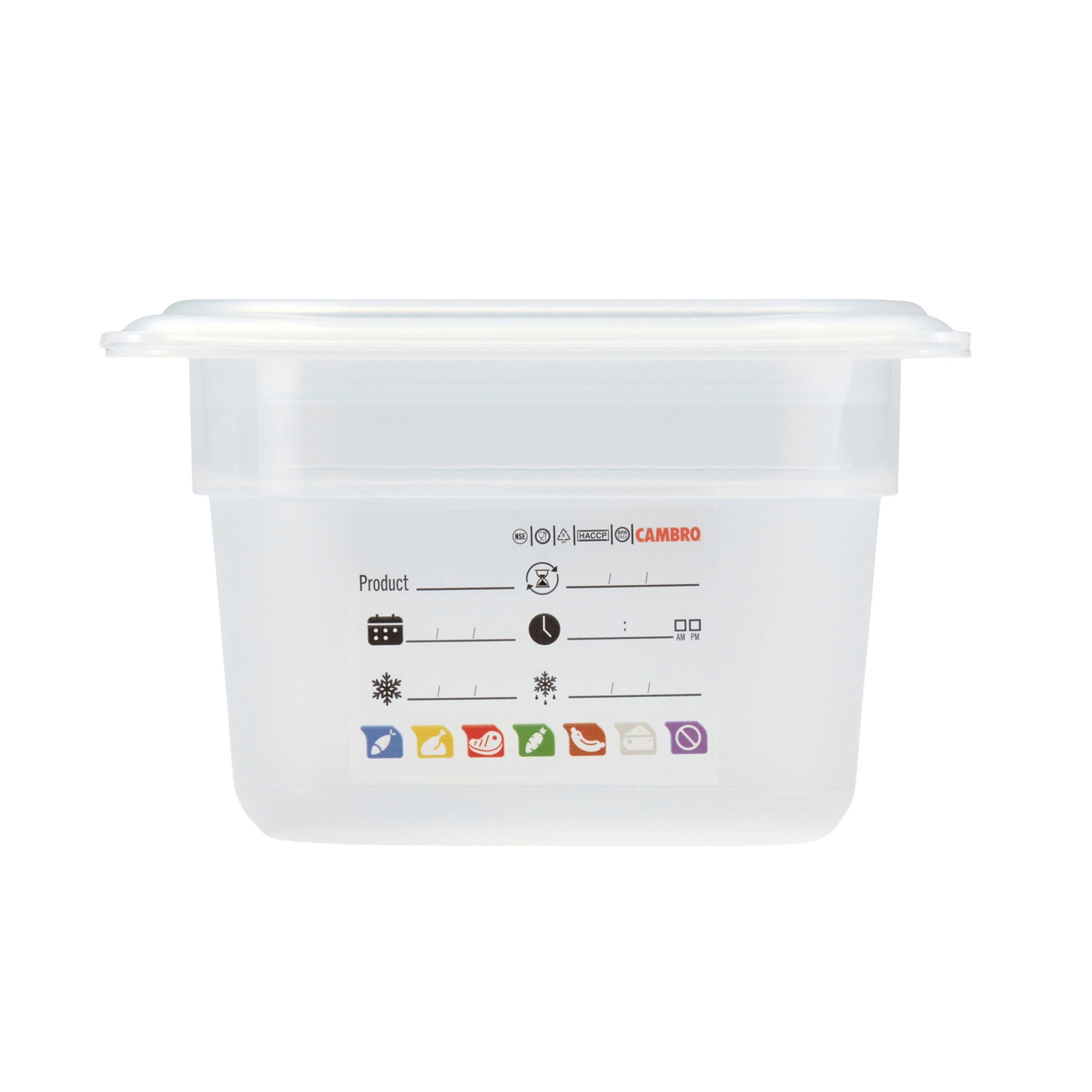 (6 pièces) CAMBRO | SafeTrak - Récipients en polypropylène GN 1/6 - laiteux - Hauteur : 100mm