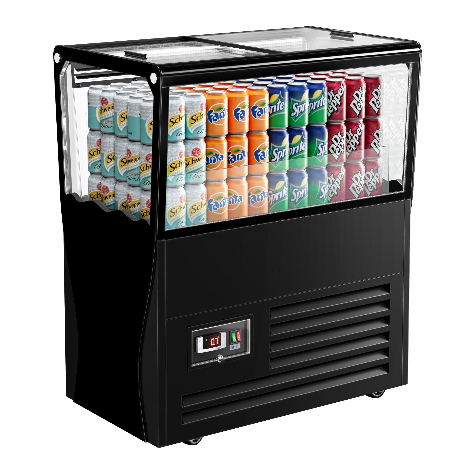 Chladicí ostrov na nápoje - 730x450 mm - 69 l - Se 2 posuvnými skleněnými víky - Pro CZ