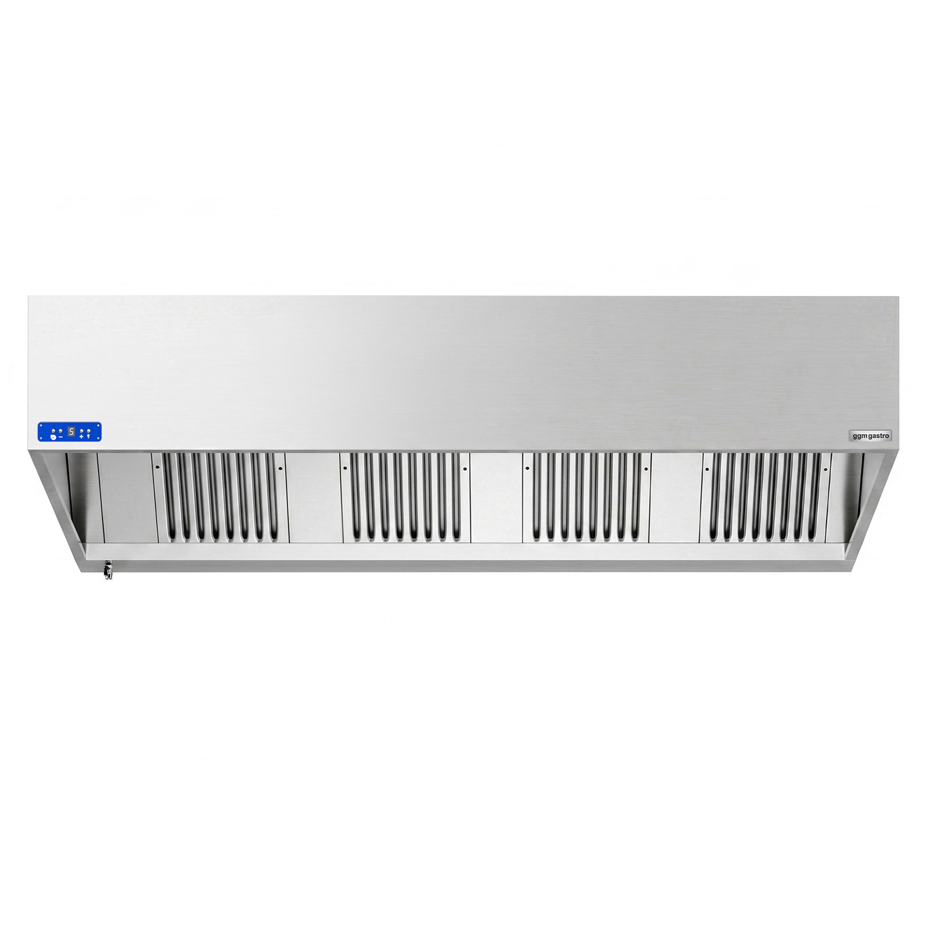 Commercial Wall-Mounted Extractor Hood with Motor – 2400mm – with Speed Controller, Baffle Filters & Lighting