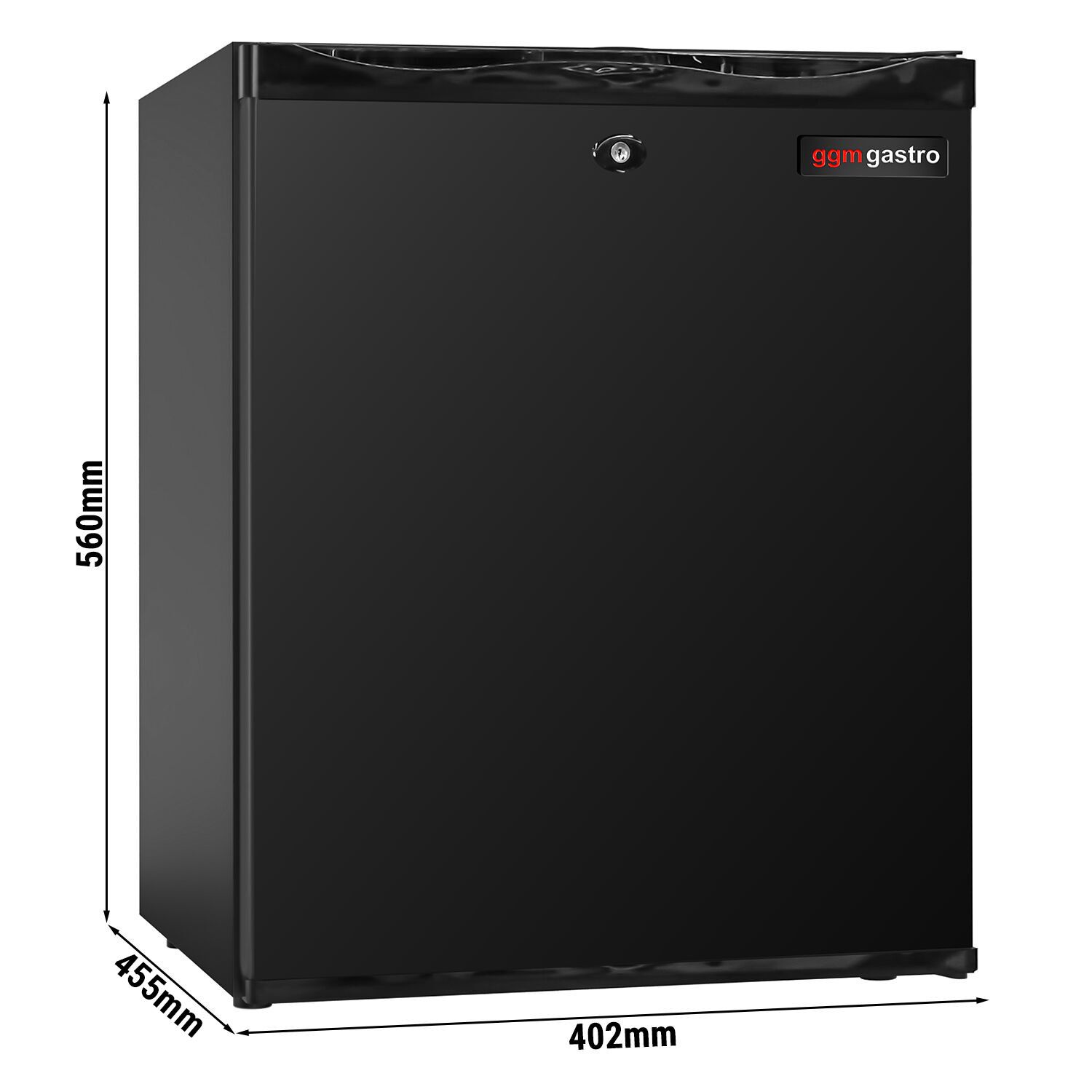 Minibar - 402mm - 34L - avec 1 porte & serrure - Noir - porte réversible - Silencieux