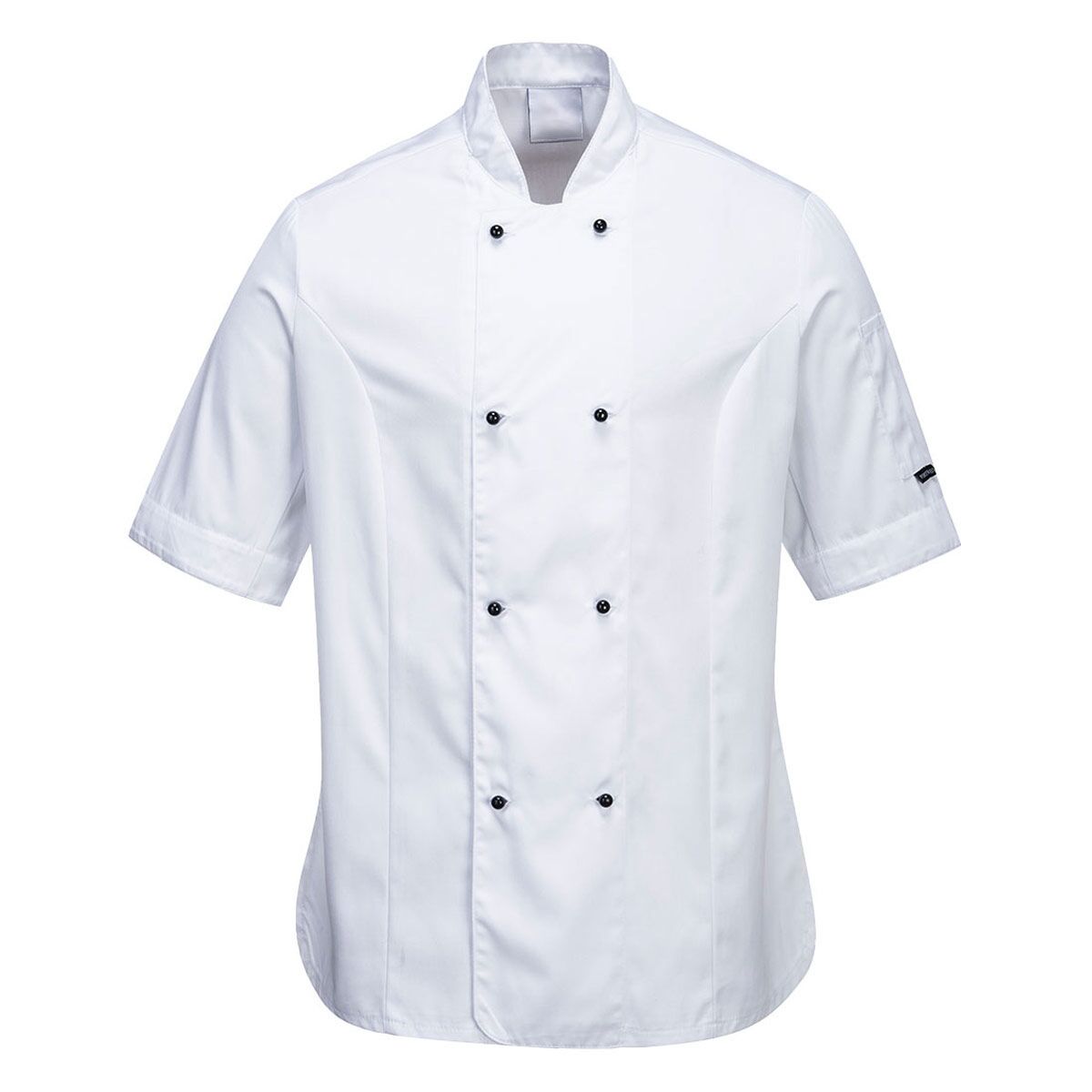 (5 pièces) Veste de cuisine femme à manches courtes - Blanc - Taille : L