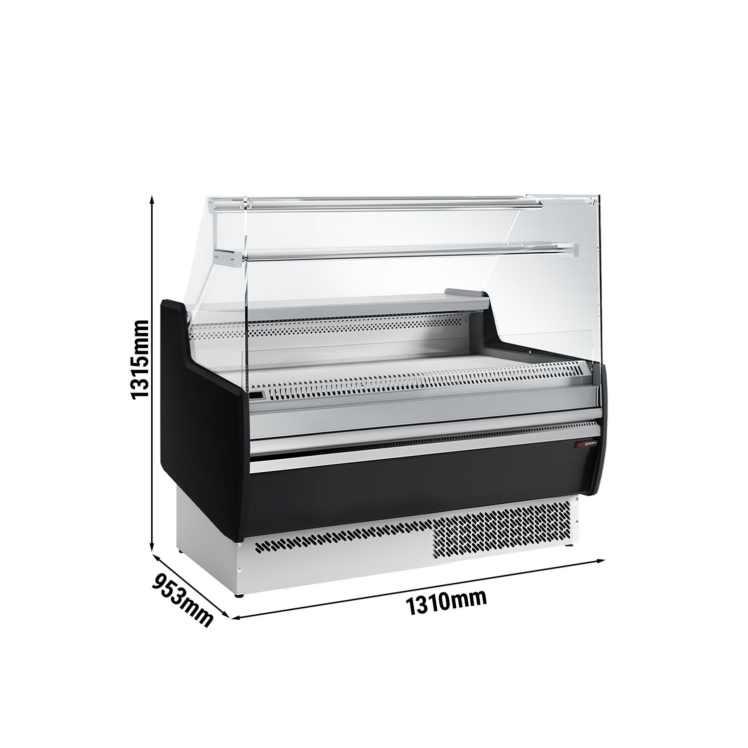 Serve Over Counter - 1310mm - with 2 doors - with 1 shelf - black front