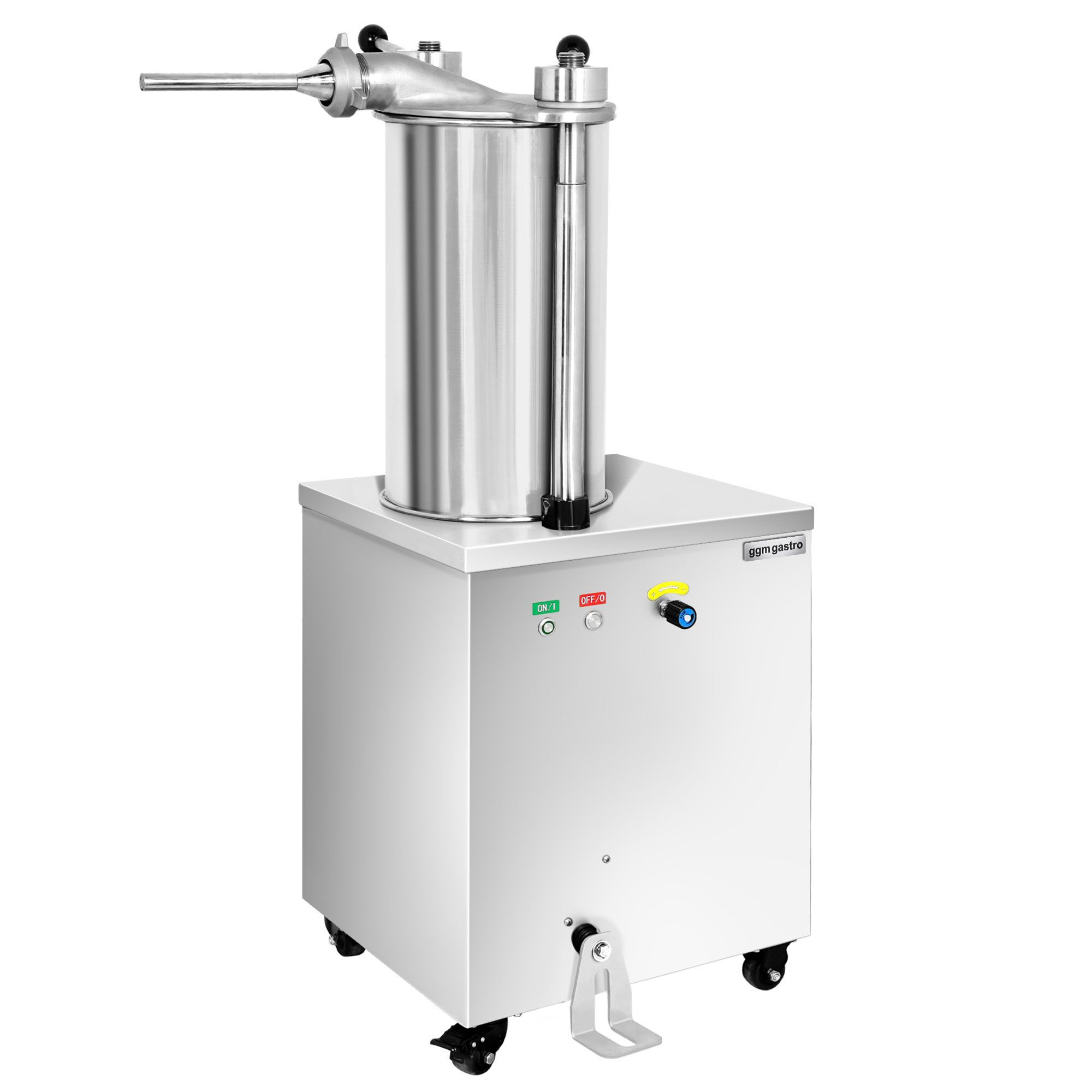 Commercial Hydraulic Sausage Filler - Vertical - 20L - 1.5kW - Stainless Steel - incl. foot control & 3 sausage-filler nozzles