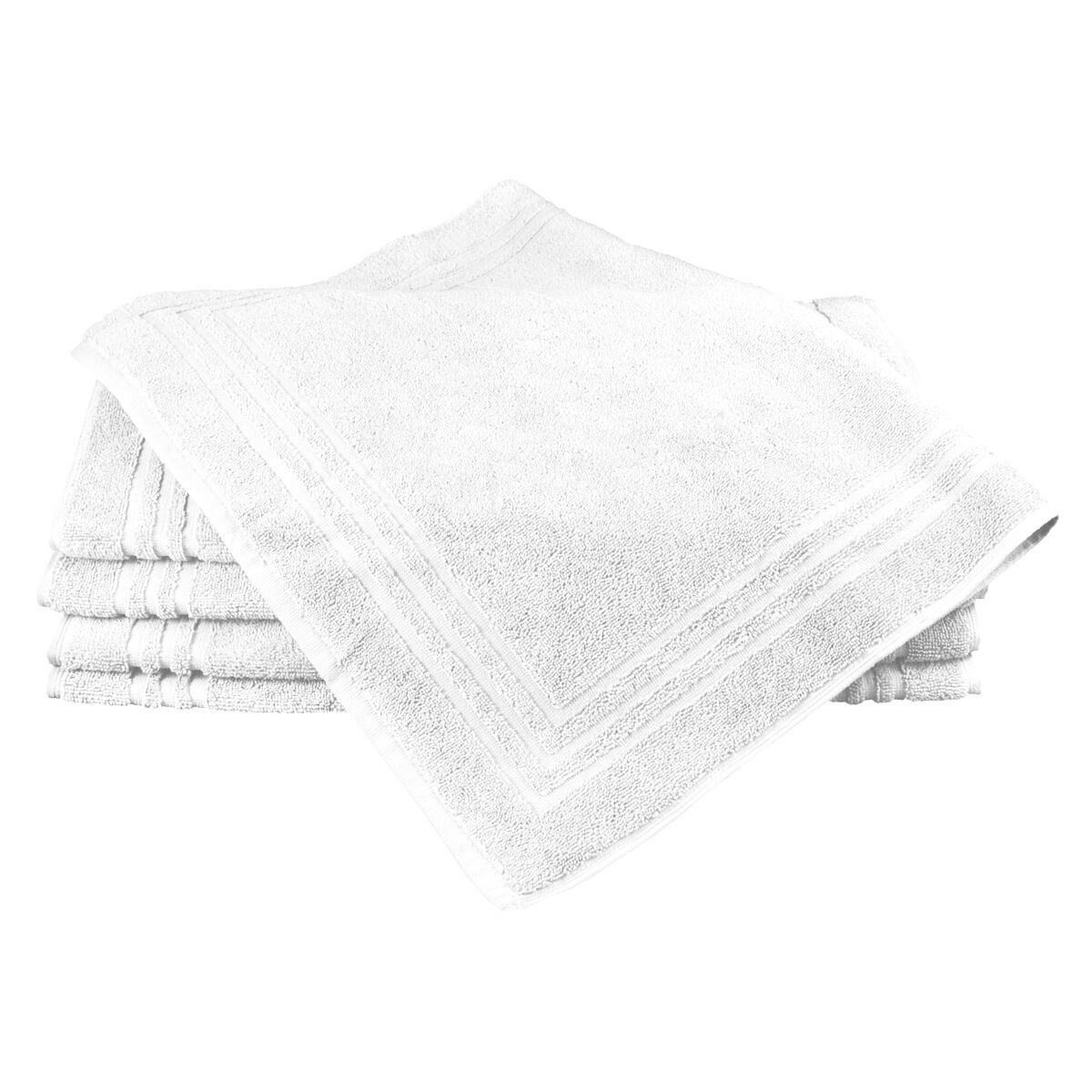 (10 pièces) Tapis de bain Oslo - 500x700mm - 100% coton - Blanc