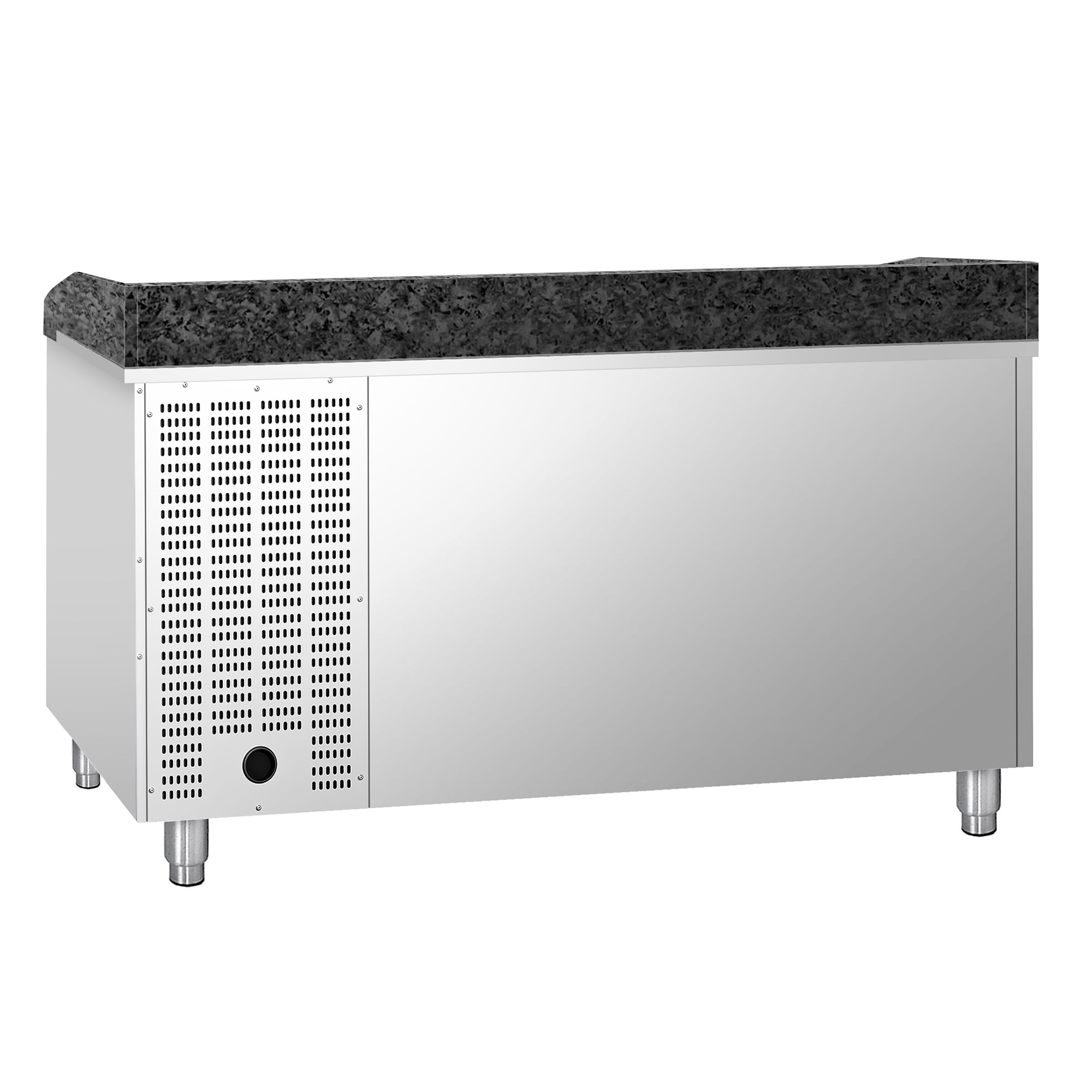 Commercial Pizza Prep Counter - Granite Top PREMIUM - 1500x800mm - with 1 doors & 7 drawers