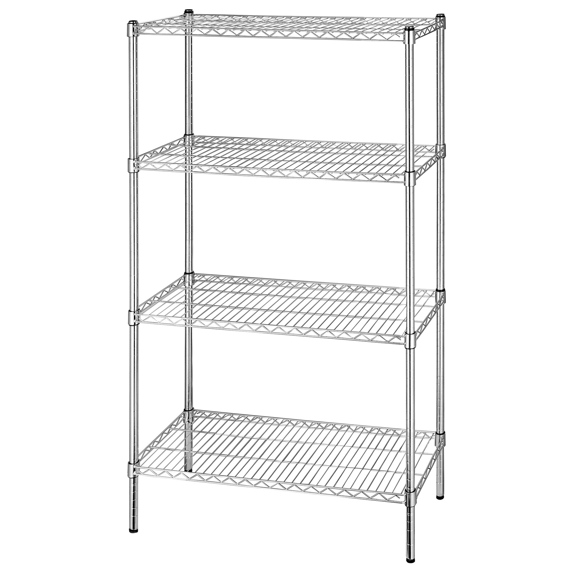 Étagère en acier - 900 x 450 mm - 4 étagères - Chromée
