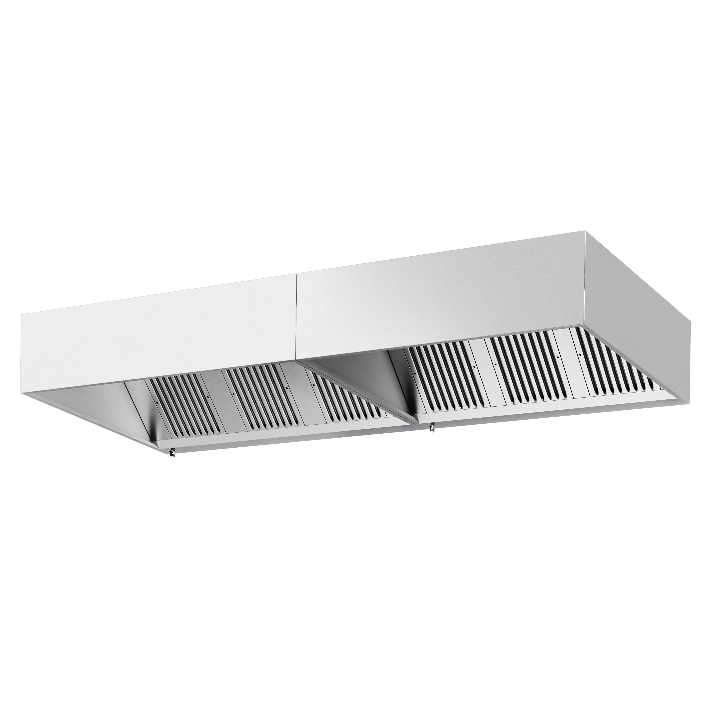 Hotte à adosser professionnelle - 3400mm - sans moteur - avec filtres et éclairage