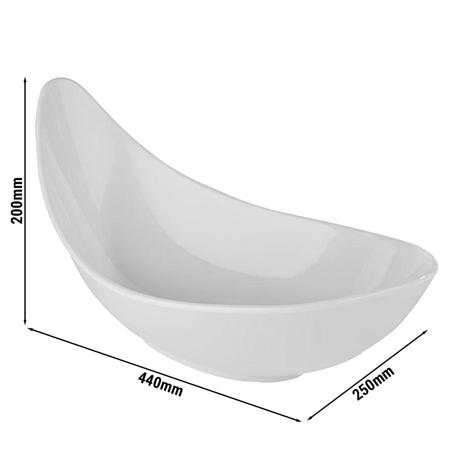 (6 pcs) Coupe - GLOBAL BUFFET - Mélamine - 3,3L - 440x250mm - Profondeur : 200mm - Blanc