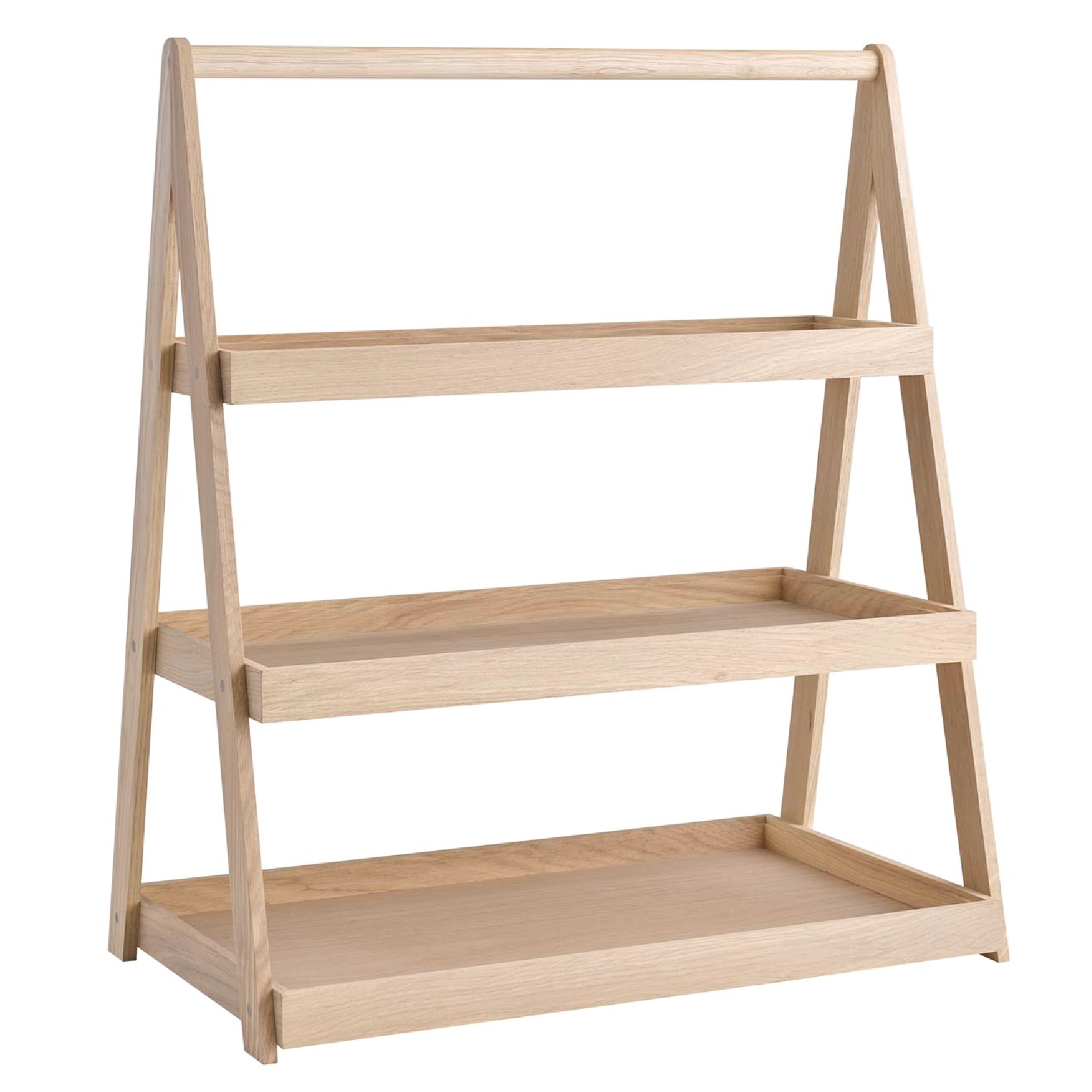 Présentoir buffet - VALO - 3 niveaux - rectangulaire - Bois de chêne - Brun - Hauteur:640mm - compatible avec GN 1/1 & GN 2/4