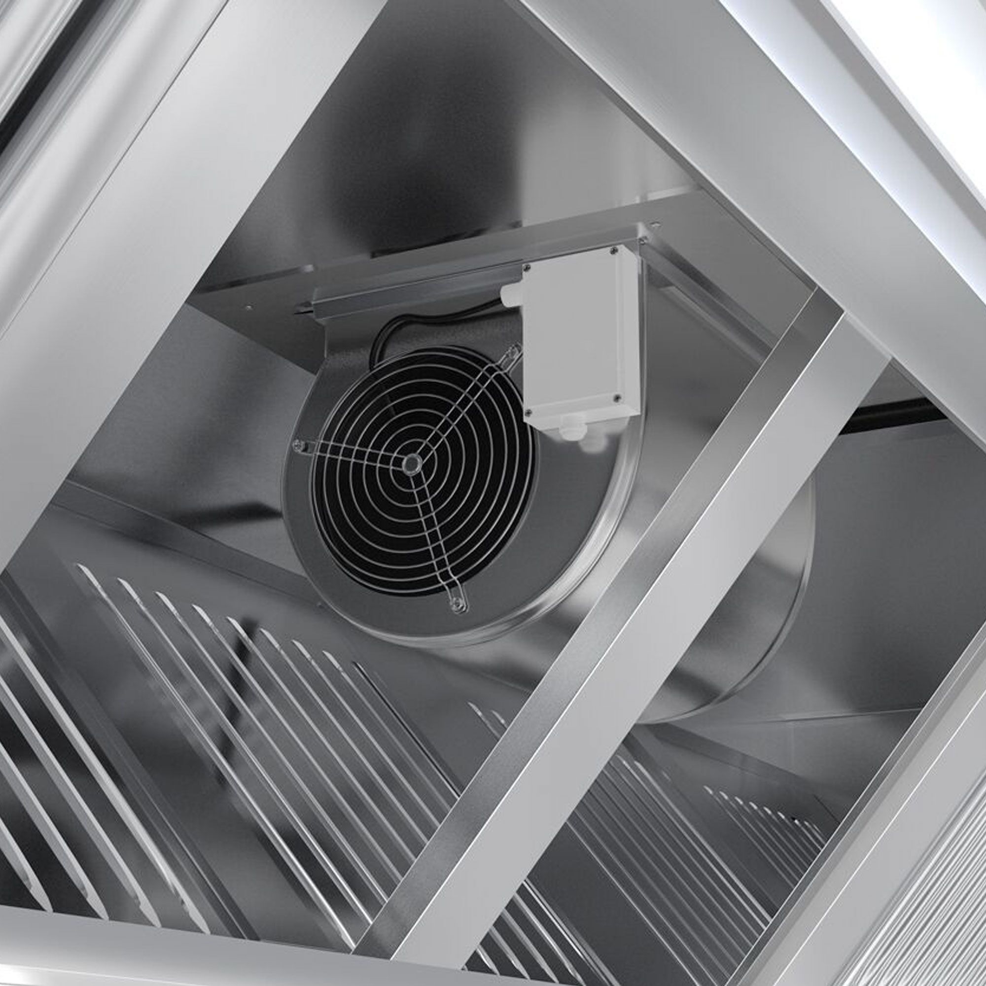 Hotte de plafond avec moteur – 1200 mm – avec régulateur externe, filtre & lampe