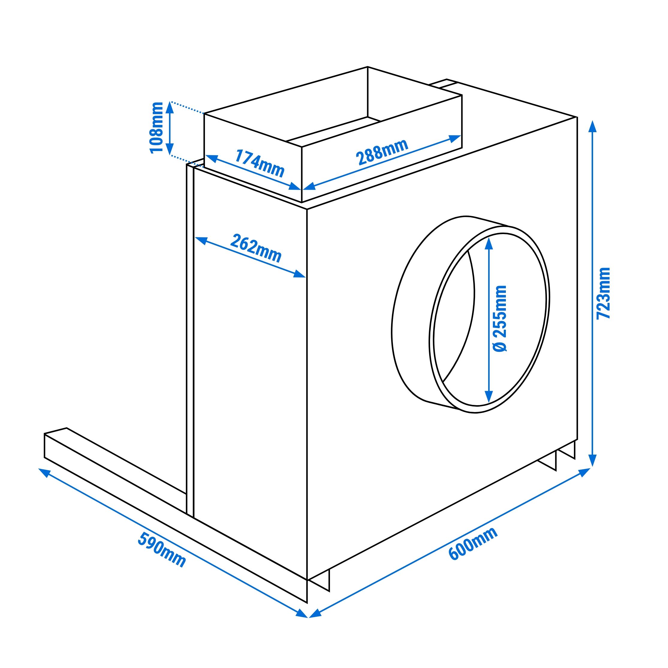 Caisson de ventilation PRO - Ventilateur caisson pour hotte - 2500m³/h - 230V Monophasé - Compatible Grills à Charbon de Bois