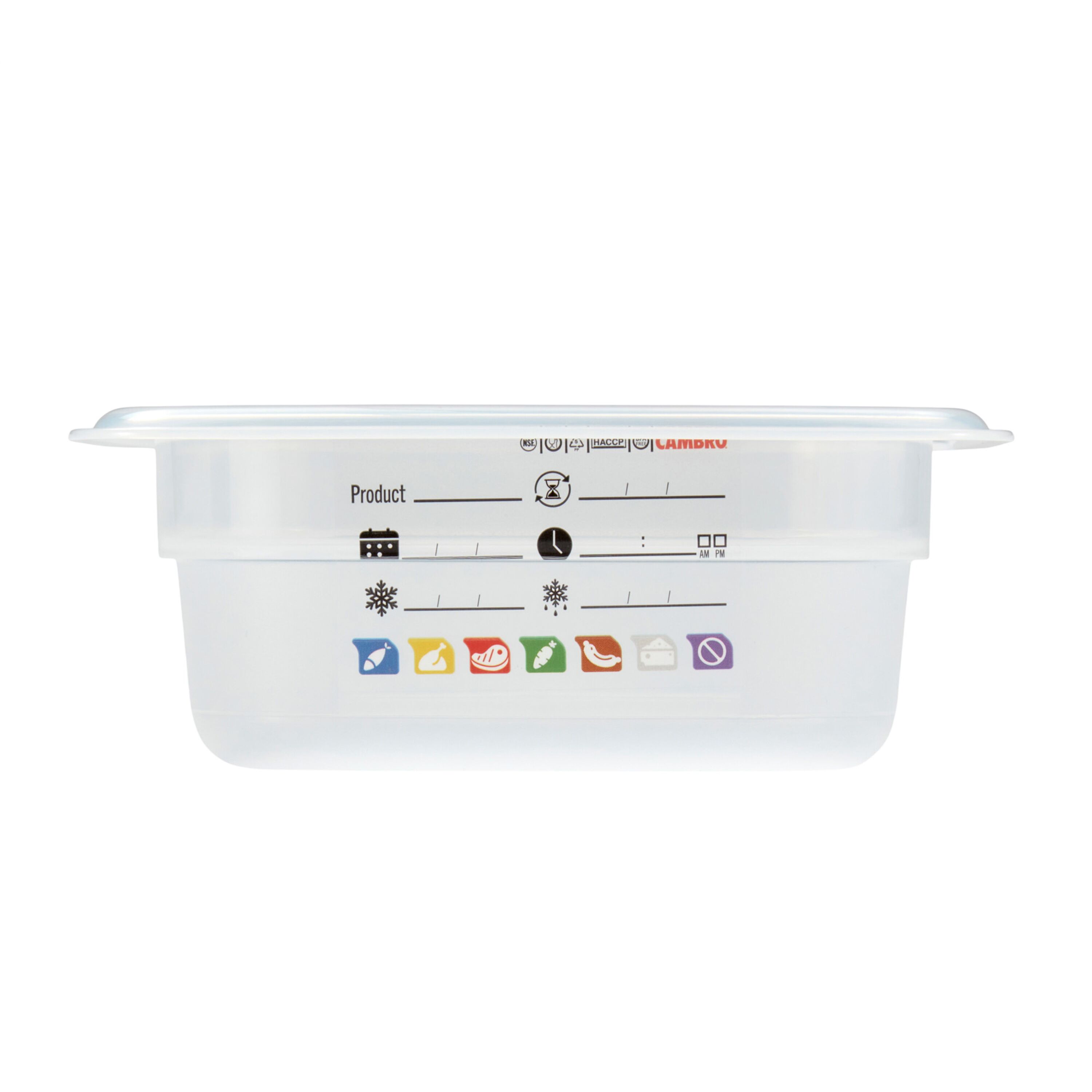 (6 pièces) CAMBRO | SafeTrak - Récipients en polypropylène GN 1/6 - laiteux - Hauteur : 65mm