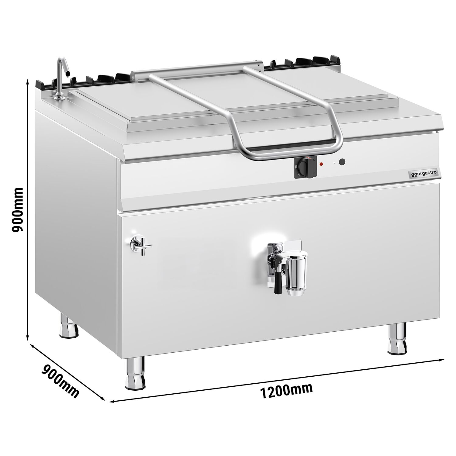 Marmite de Cuisson à Gaz - 250 Litres - 30 kW - Chauffage Indirect - avec Raccordement à l’Eau