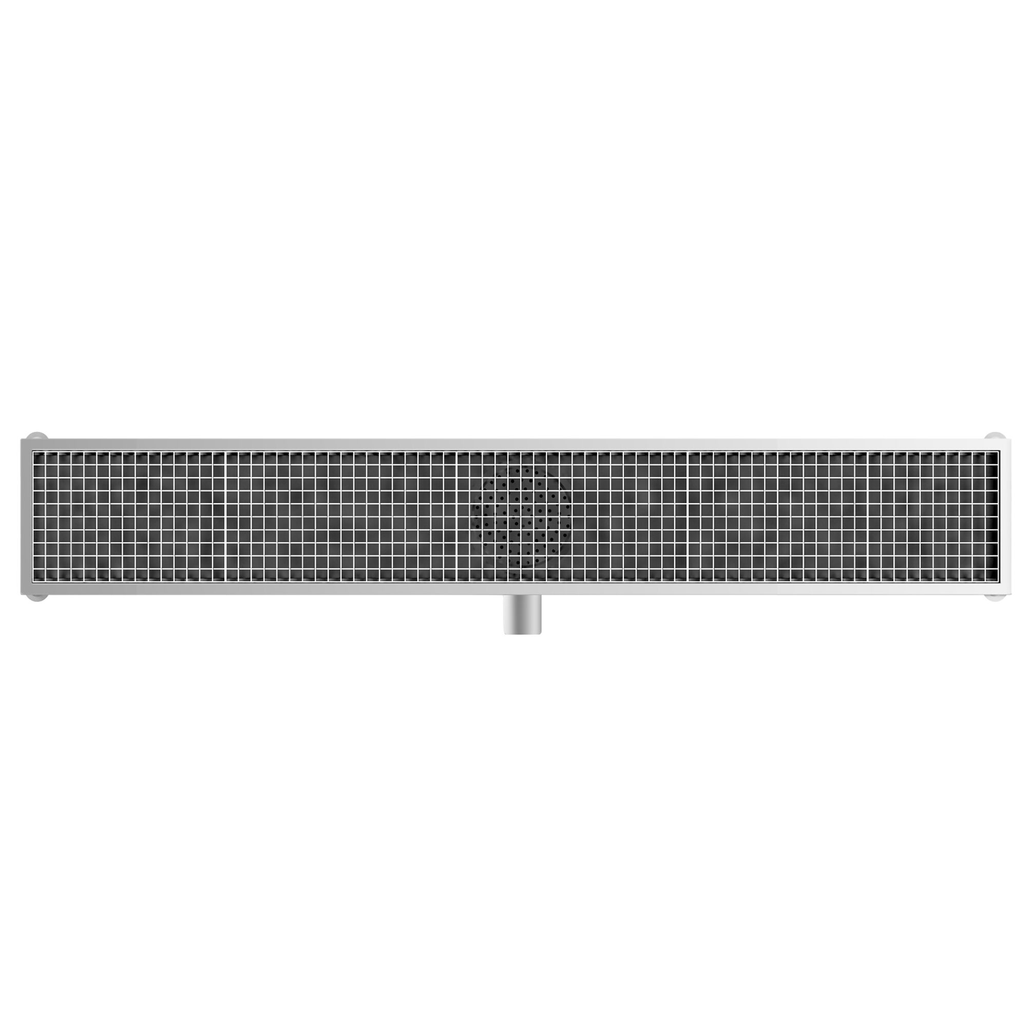 Caniveau de sol en acier inoxydable - 1850x300mm - sortie horizontale Ø70mm