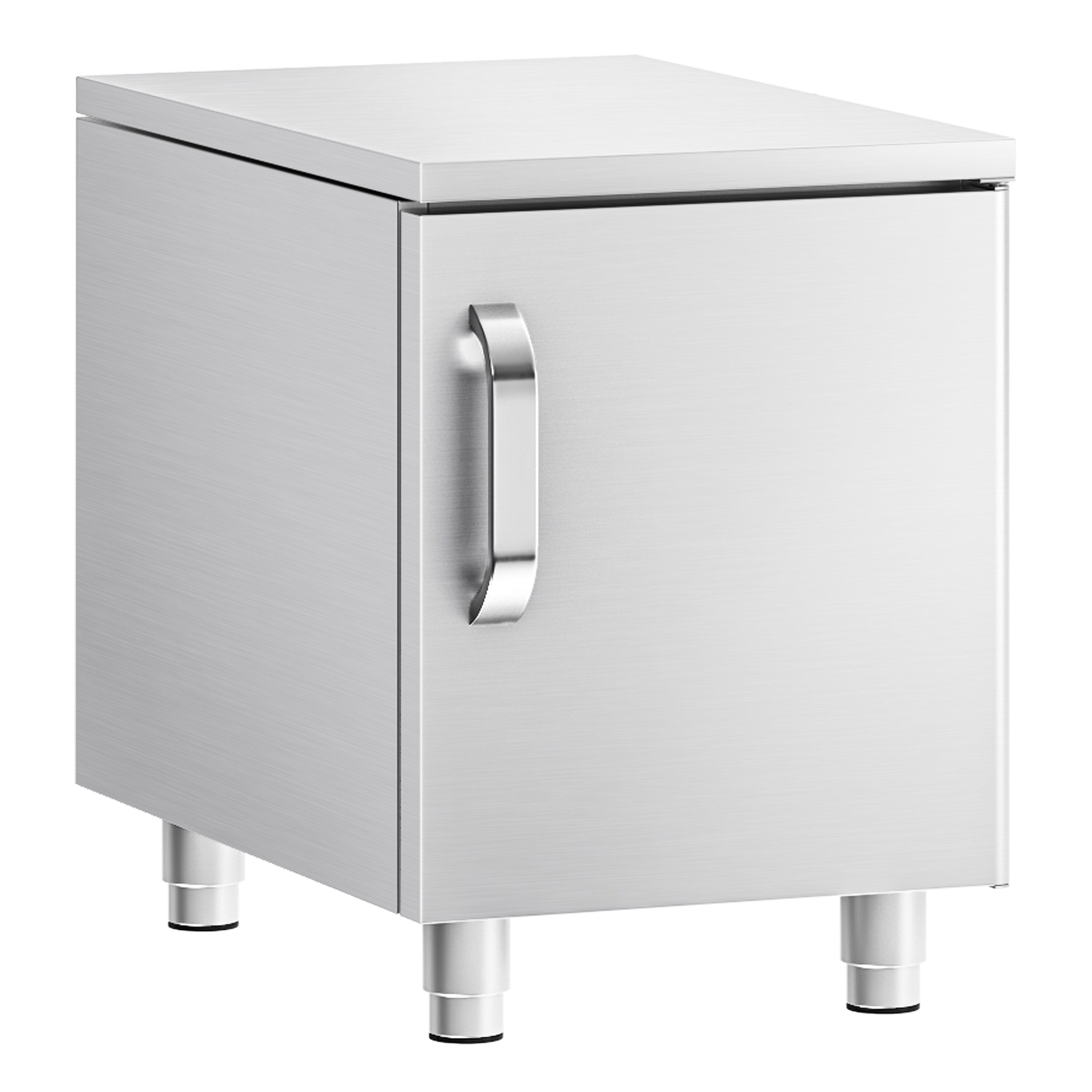 Soubassement neutre fermé en acier inoxydable - 400mm - 1 porte