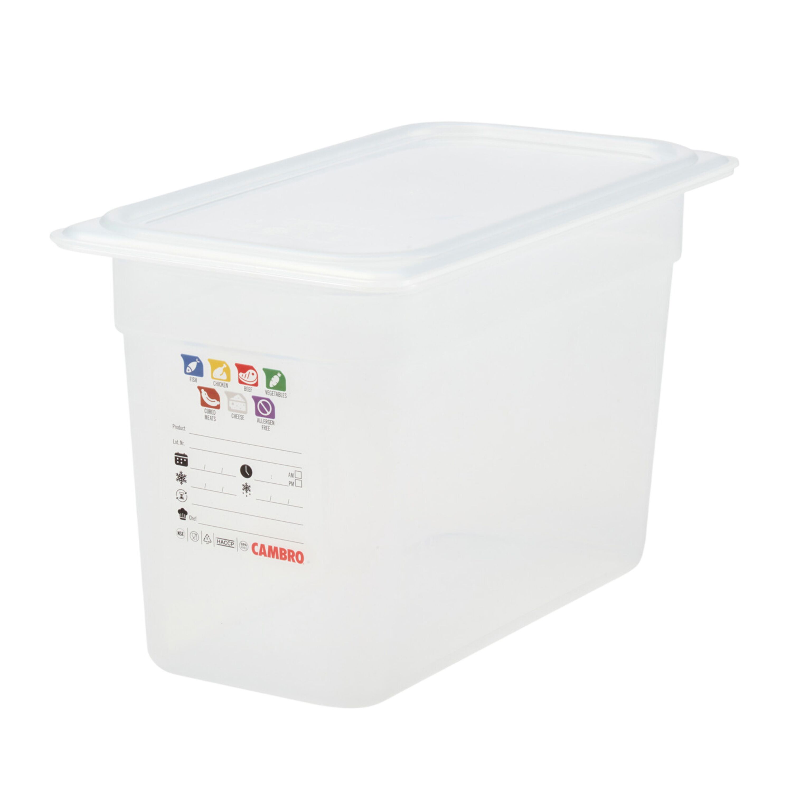 (6 pièces) CAMBRO | SafeTrak - Récipients en polypropylène GN 1/3 - laiteux - Hauteur : 200mm