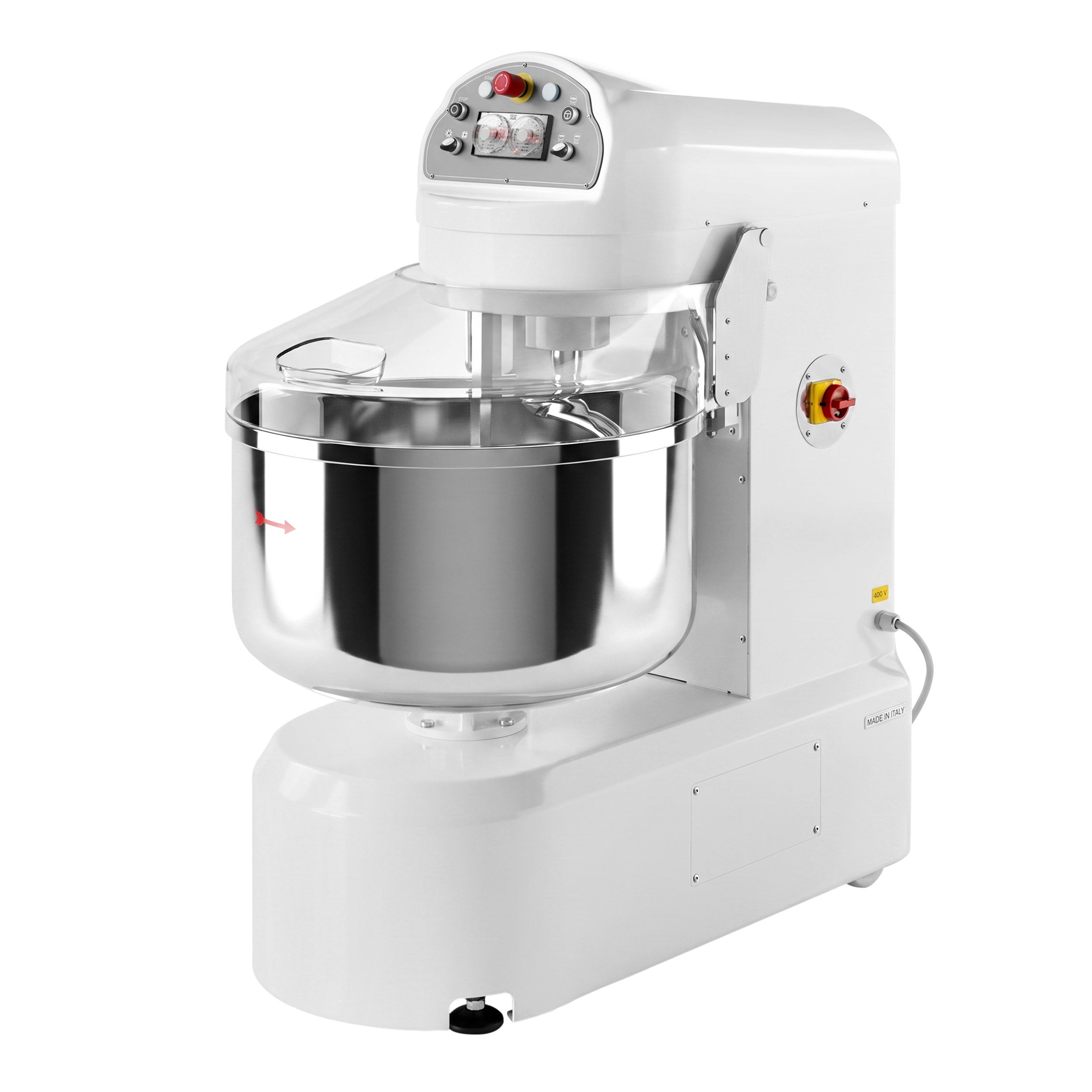 Spiraalkneder PREMIUM - 131l / 80kg - 2 snelheden - met vaste kom - timerfunctie - 400V - speciaal voor brooddeeg