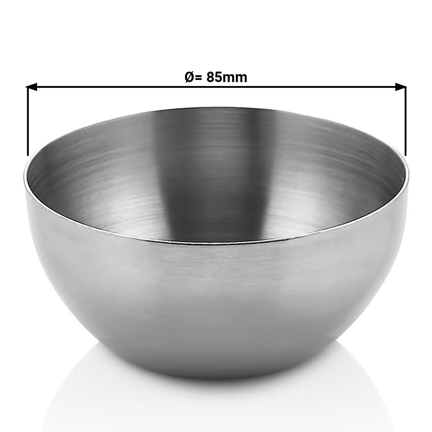 (6 pcs) Bol à snack - Acier inoxydable - Ø 85mm - Profondeur : 40mm