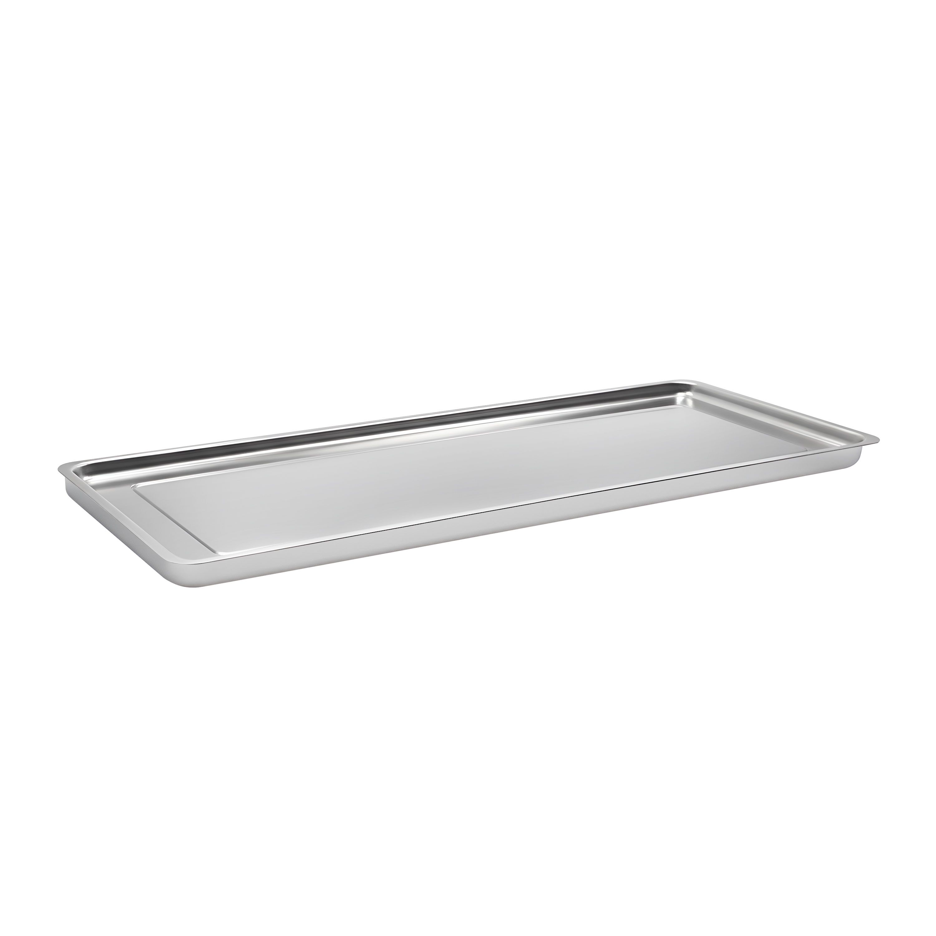 Plateau de service avec rebord - Acier inoxydable - avec rebord - rectangulaire - 820x270x40mm