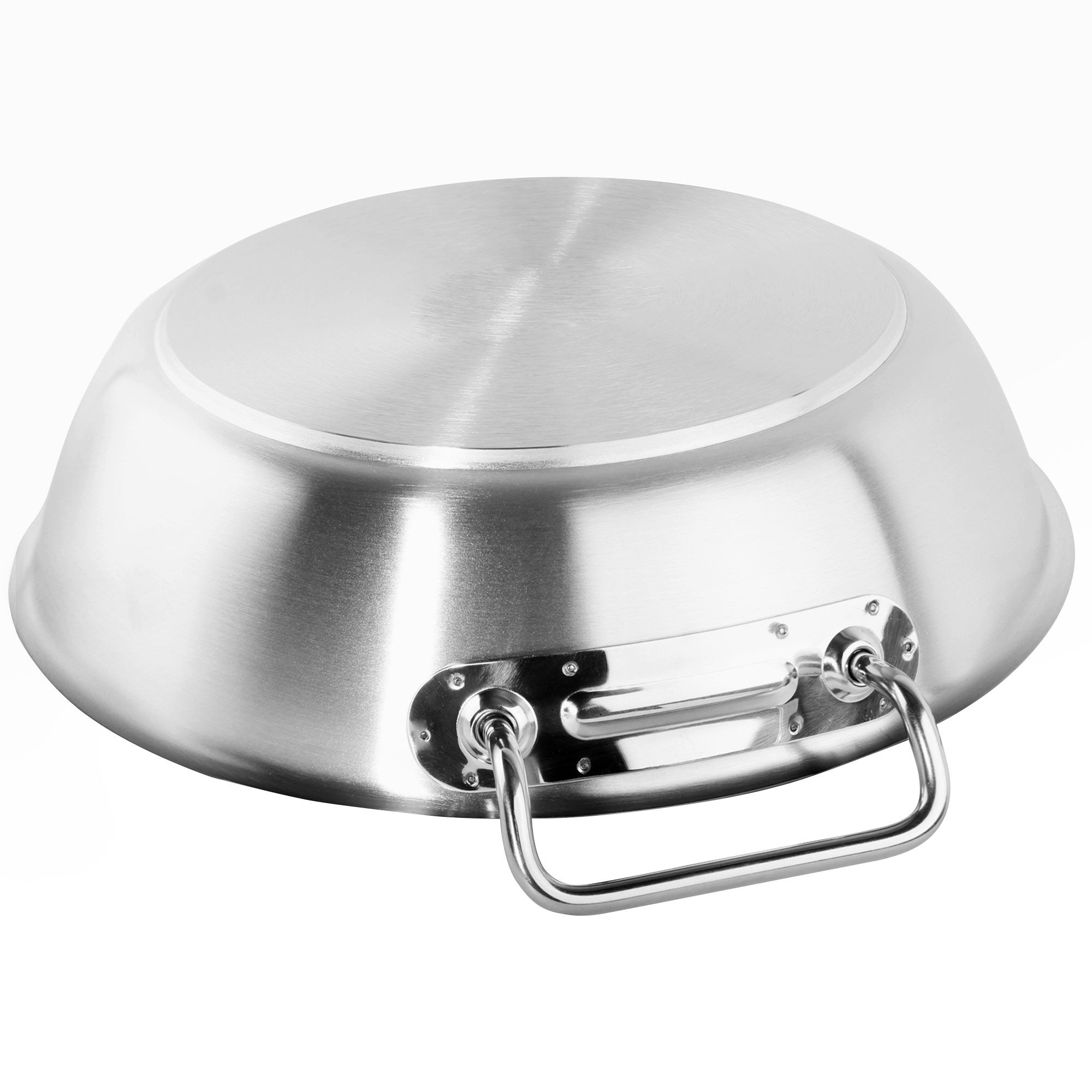 Poêle à Paella en Acier Inoxydable - Ø 320 mm - Hauteur : 65 mm - 6 L - Tous Feux Dont Induction