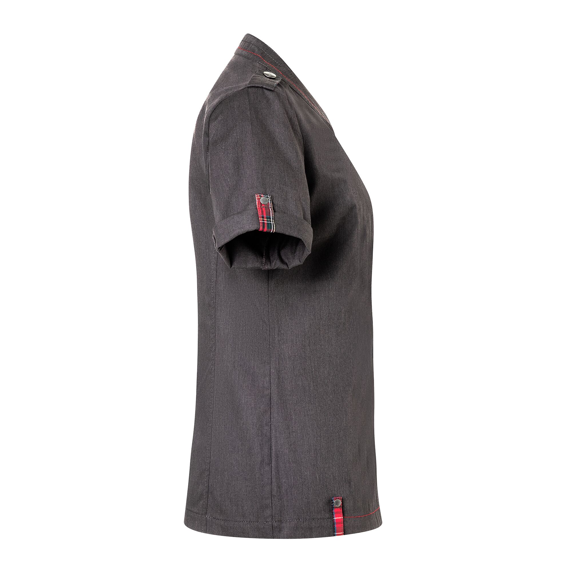 KARLOWSKY | Veste de cuisine à manches courtes pour femmes - Style denim ROCK CHEF®-Stage2 - Taille : 52