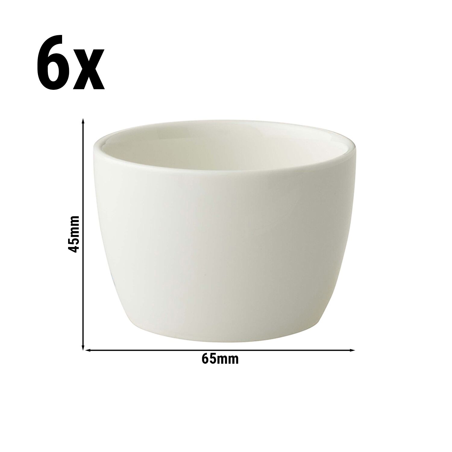 (6 pcs) Coupe à dessert LUX Maastricht - Porcelaine - 100ml - Ø 65mm - Ivoire