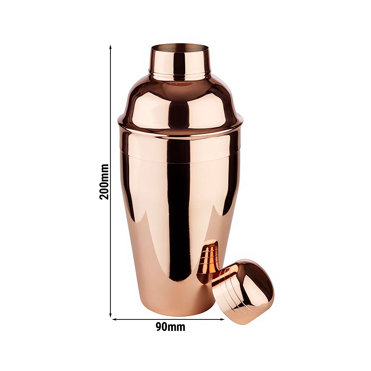(6 pièces) Shaker - CLASSIC - inox - 0,5 litre