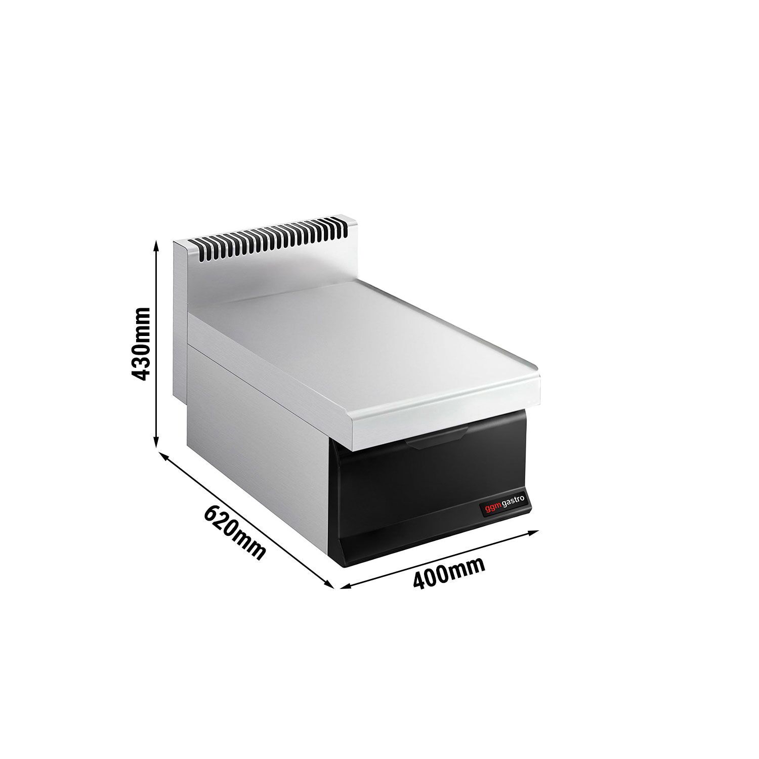 Neutral Element - with Drawer - GN container fit Mario 700 - 400x620x430mm - 0.23m³ - Black front - GN 1/1 or 2x 1/2