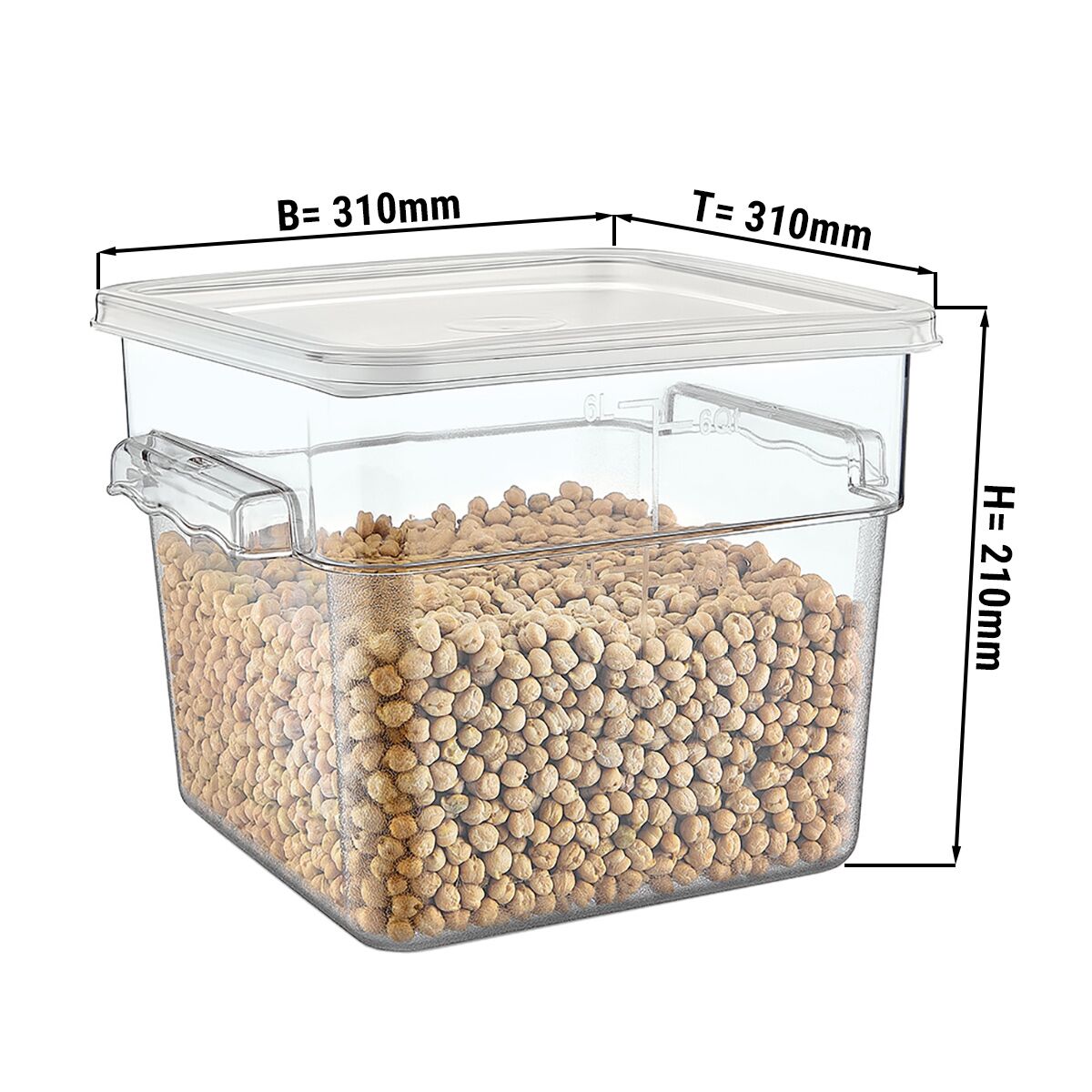 Bac alimentaire avec couvercle - 11,4 litres