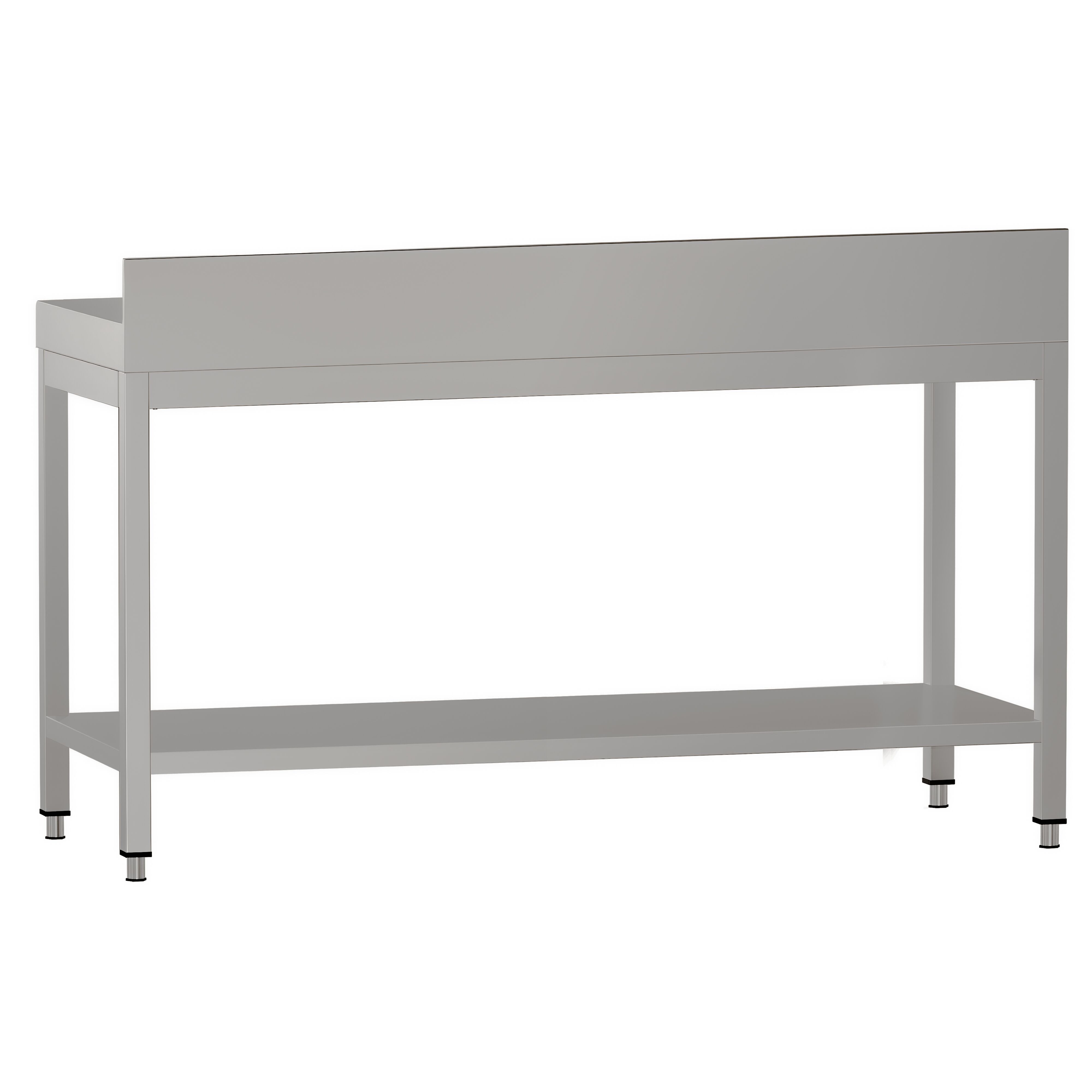 Table de travail en inox ECO – 1800 × 600 mm – avec tablette inférieure & dosseret