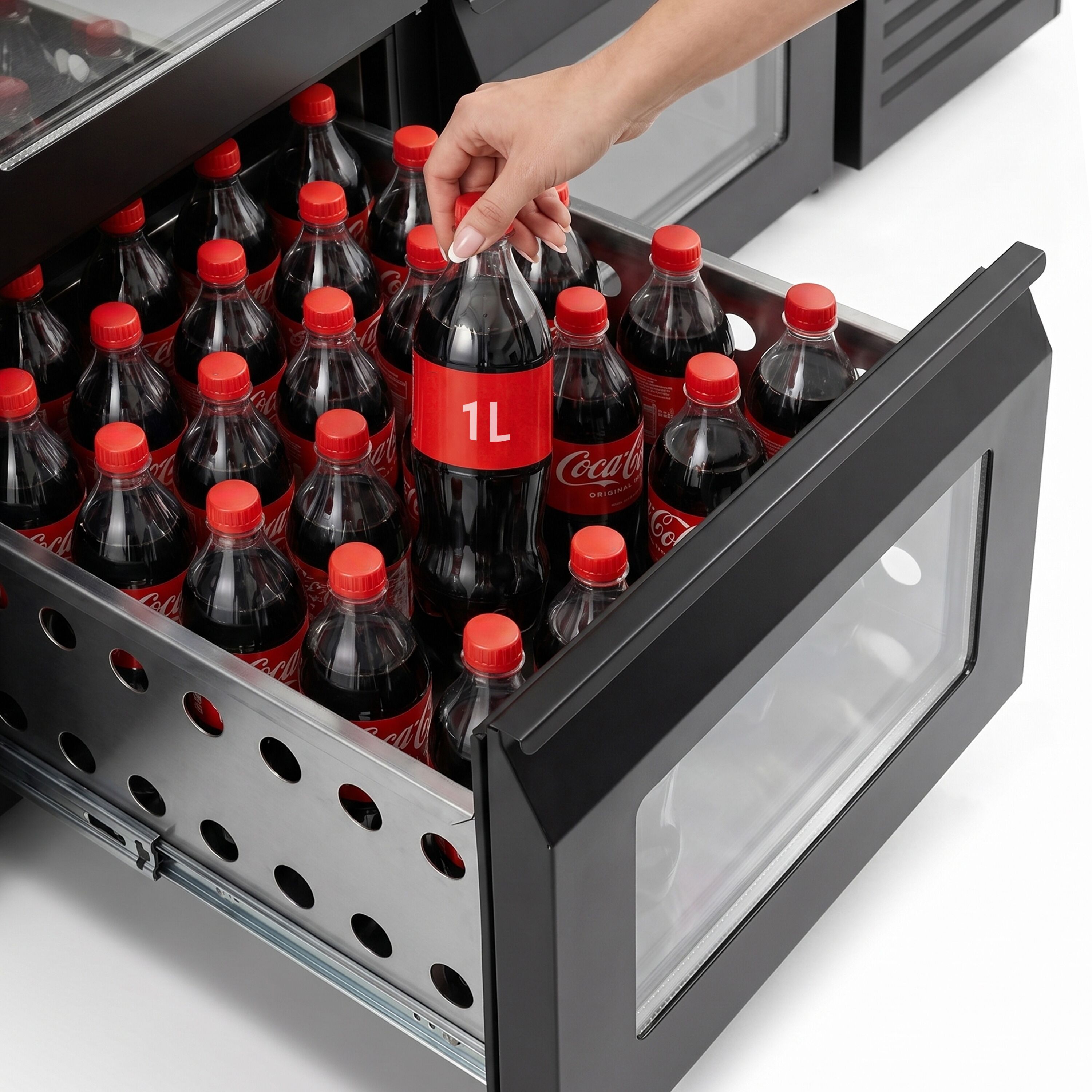 Commercial Back Bar Cooler ECO – 1460 mm – with 4 Glass Drawers – with RGB LED Lighting