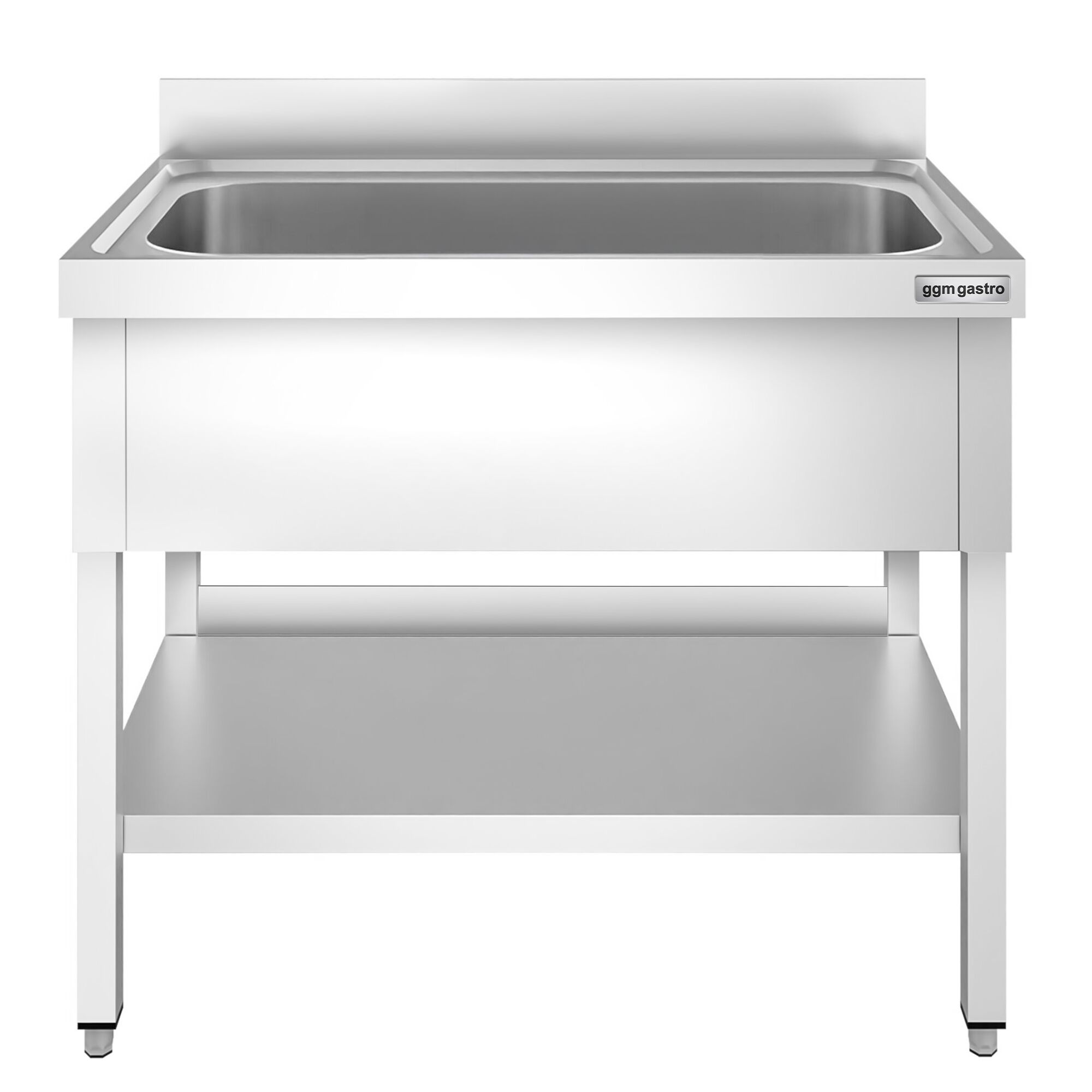 Plonge à marmites en inox PREMIUM - 1000x600mm - avec étagère basse & 1 bac