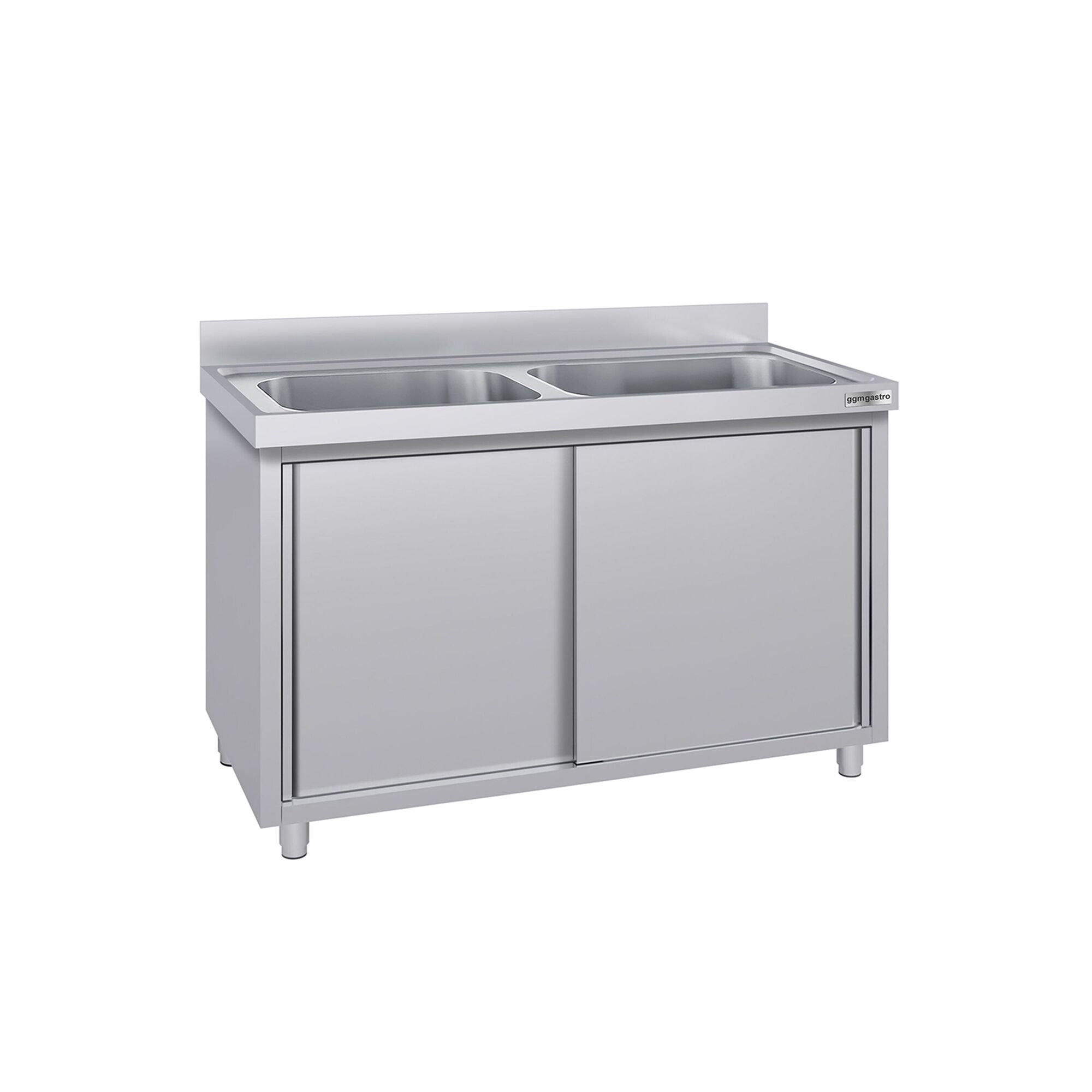 Meuble évier ECO - 1400 x 600 mm - avec 2 bacs au centre