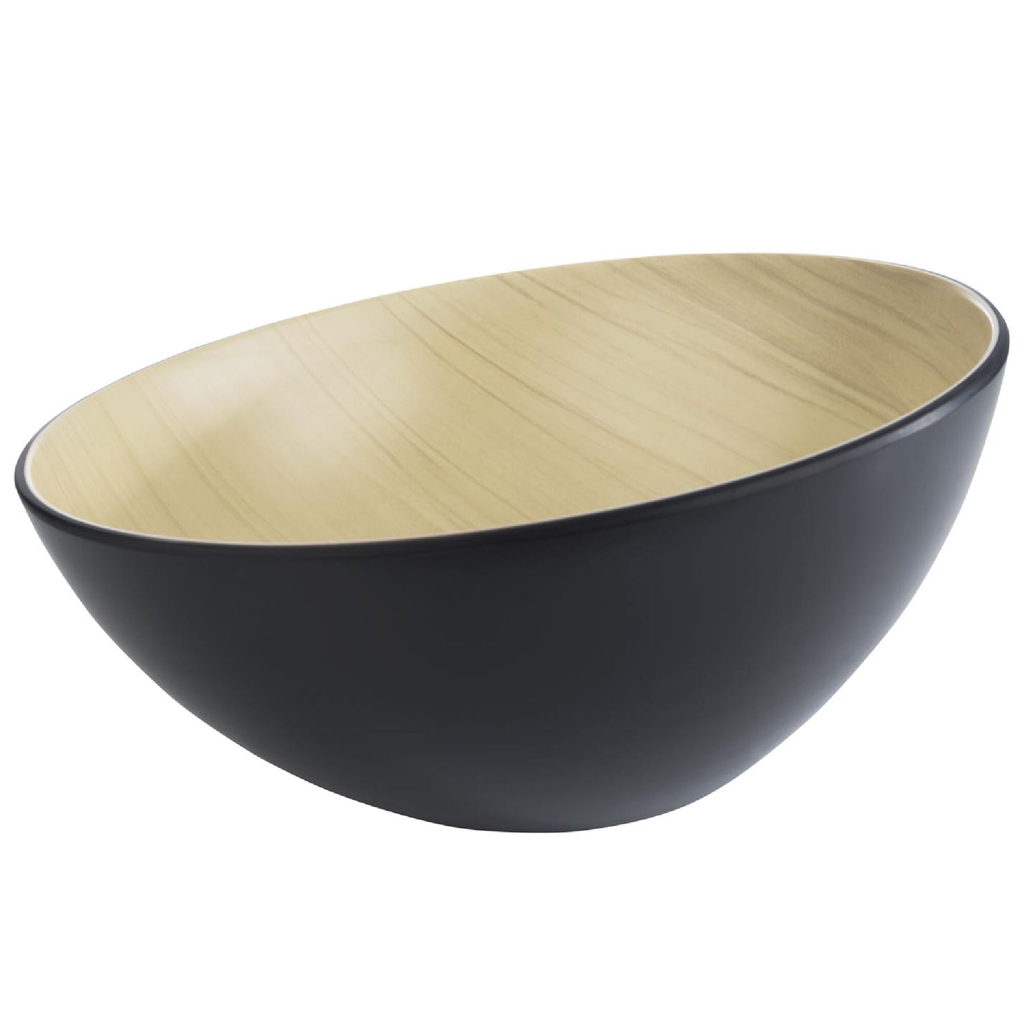 (6 stuks) kom - FRIDA - Melamine - 2,6l - Ø 285mm - Diepte: 140mm - Zwart/Beige