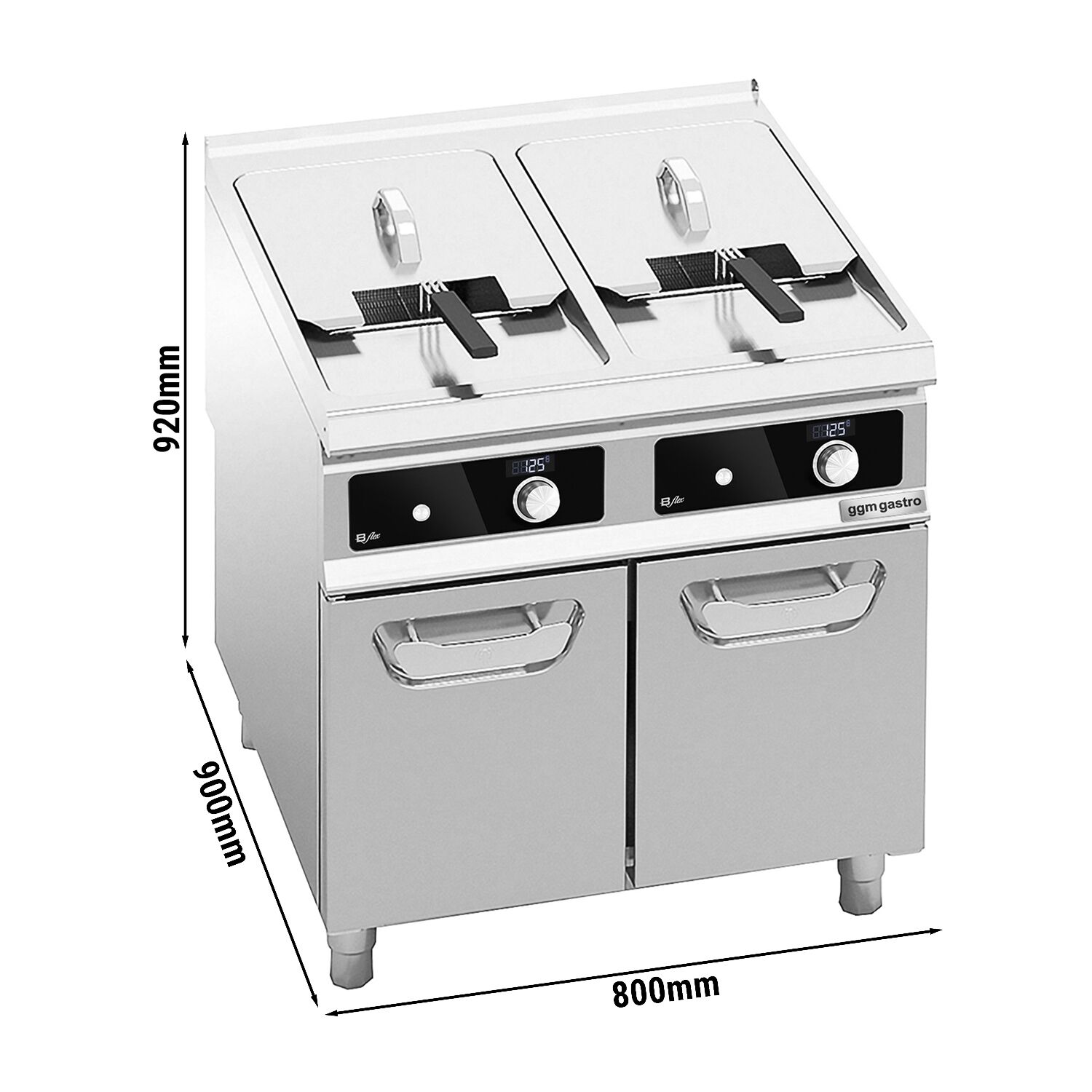 Friteuse électrique double – 22+22 litres – 44 kW – Bflex Digital