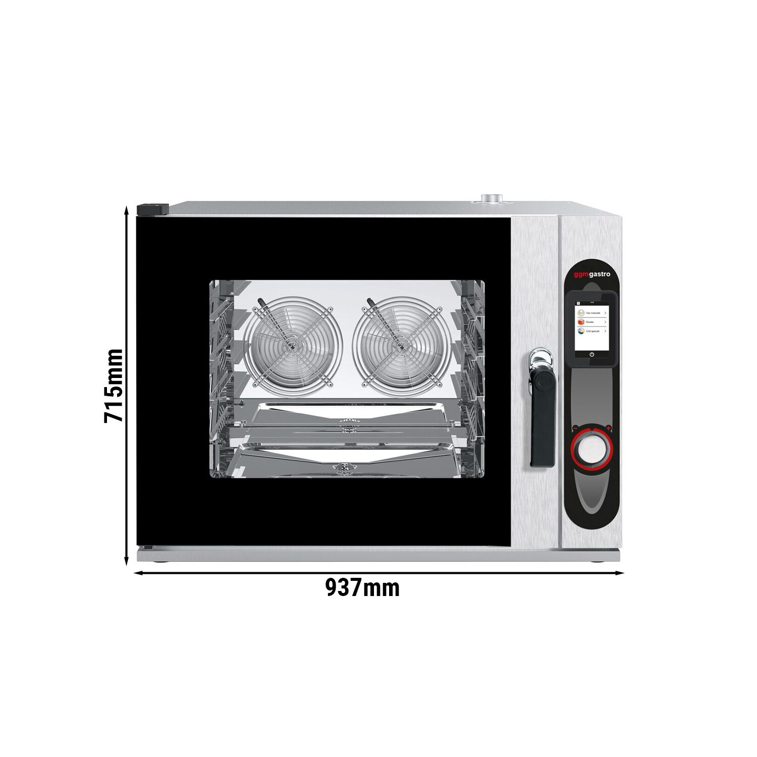 Four mixte - tactile - 5 x GN 1/1 - avec système de lavage inclus