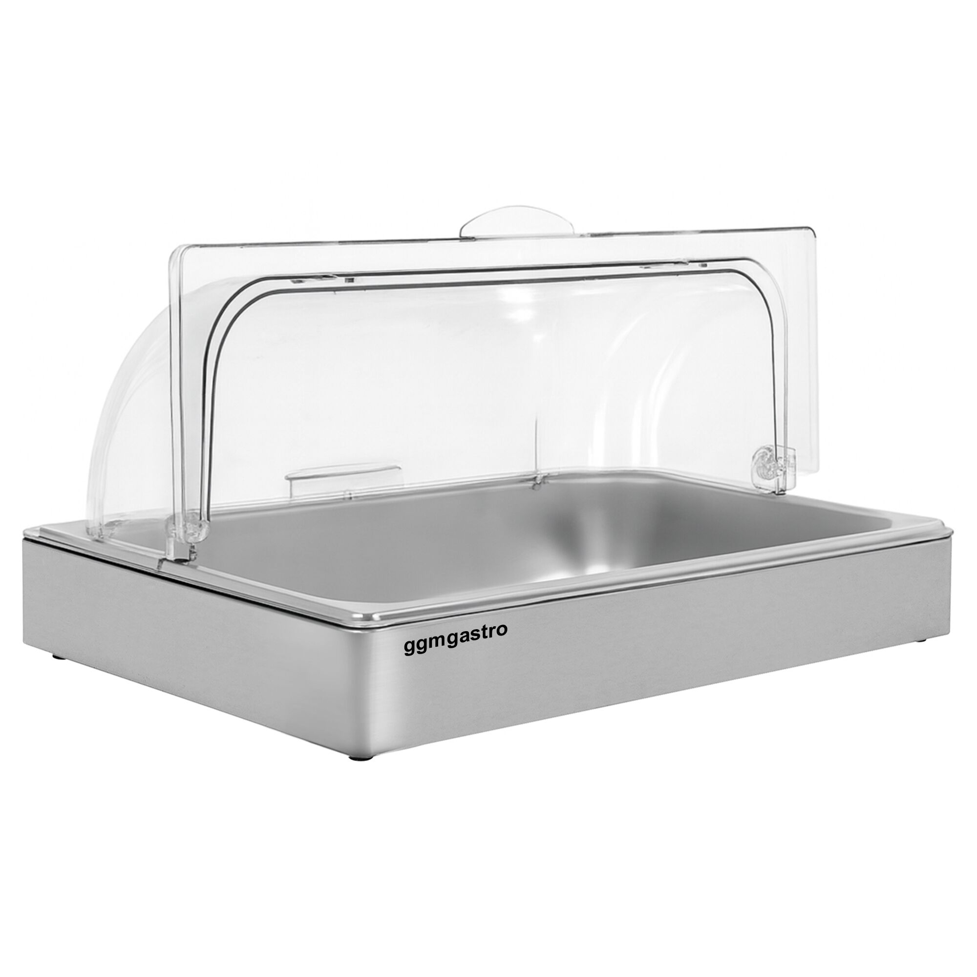Cloche roll-top - Dôme - GN 1/1 - Acier inoxydable - set 2 pièces - 540x335mm - Hauteur:255mm - incl. bac GN 1/1 - avec capot en plastique