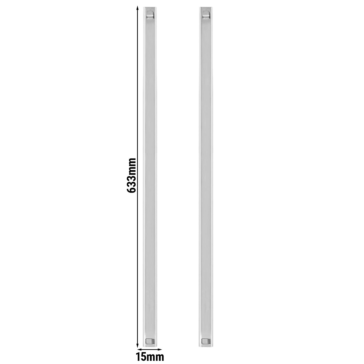 Paire de glissières en inox - acier inox - 633x15x20mm - pour KSH700, TSH700, KSH1400 & TSH1400