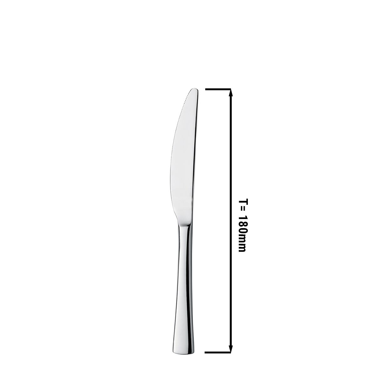 (12 pcs) Couteau à dessert - Acier inoxydable 13/0 - 180mm - Poli miroir/Brillant - 12 pièces