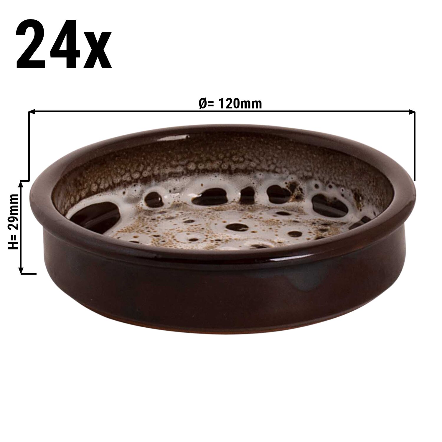(24 st) SABANA - Ugnsform - Ø 120 mm - Brun / vit