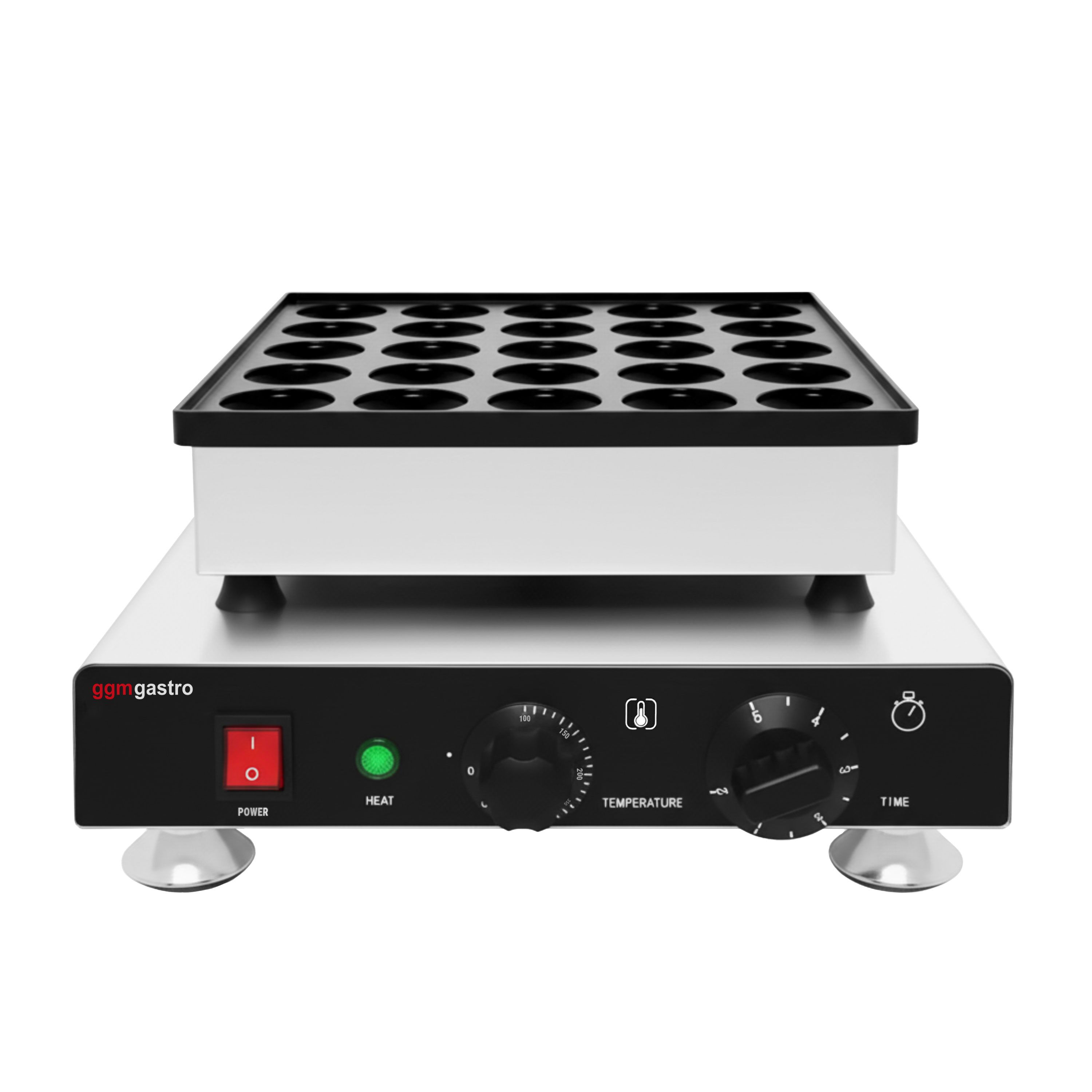 Gaufrier – simple – manuel – 850 watts – Forme : poffertjes – pour 25 pièces