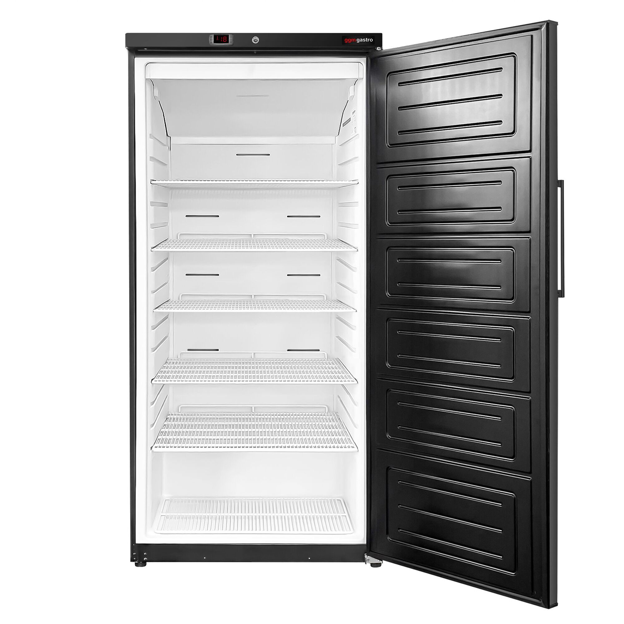 Congélateur de stockage ECO – 600 litres – avec 1 porte et 11 paniers – intérieur de la porte en plastique – Noir