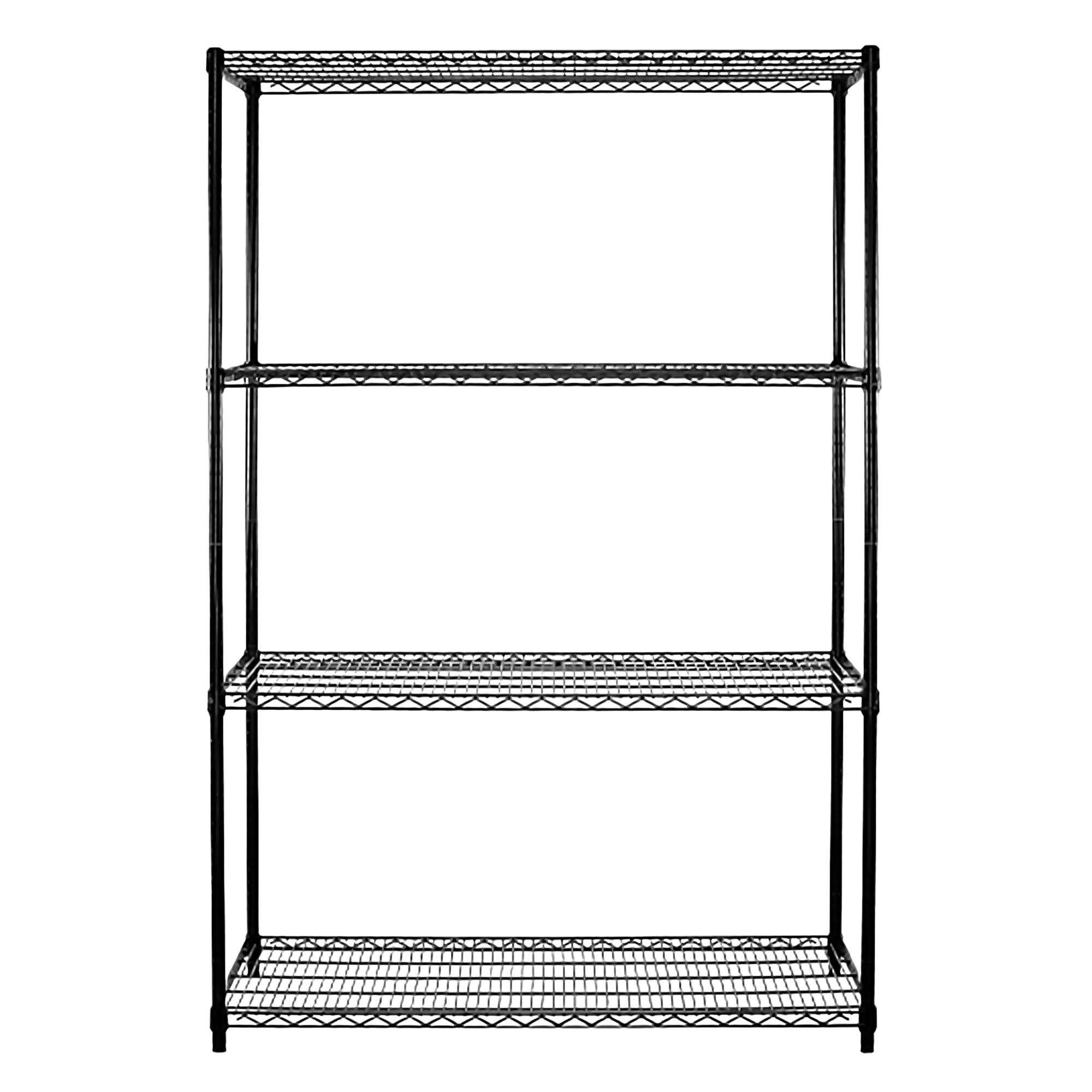 Étagère en acier - 1200 x 450 mm - 4 étagères - Noir