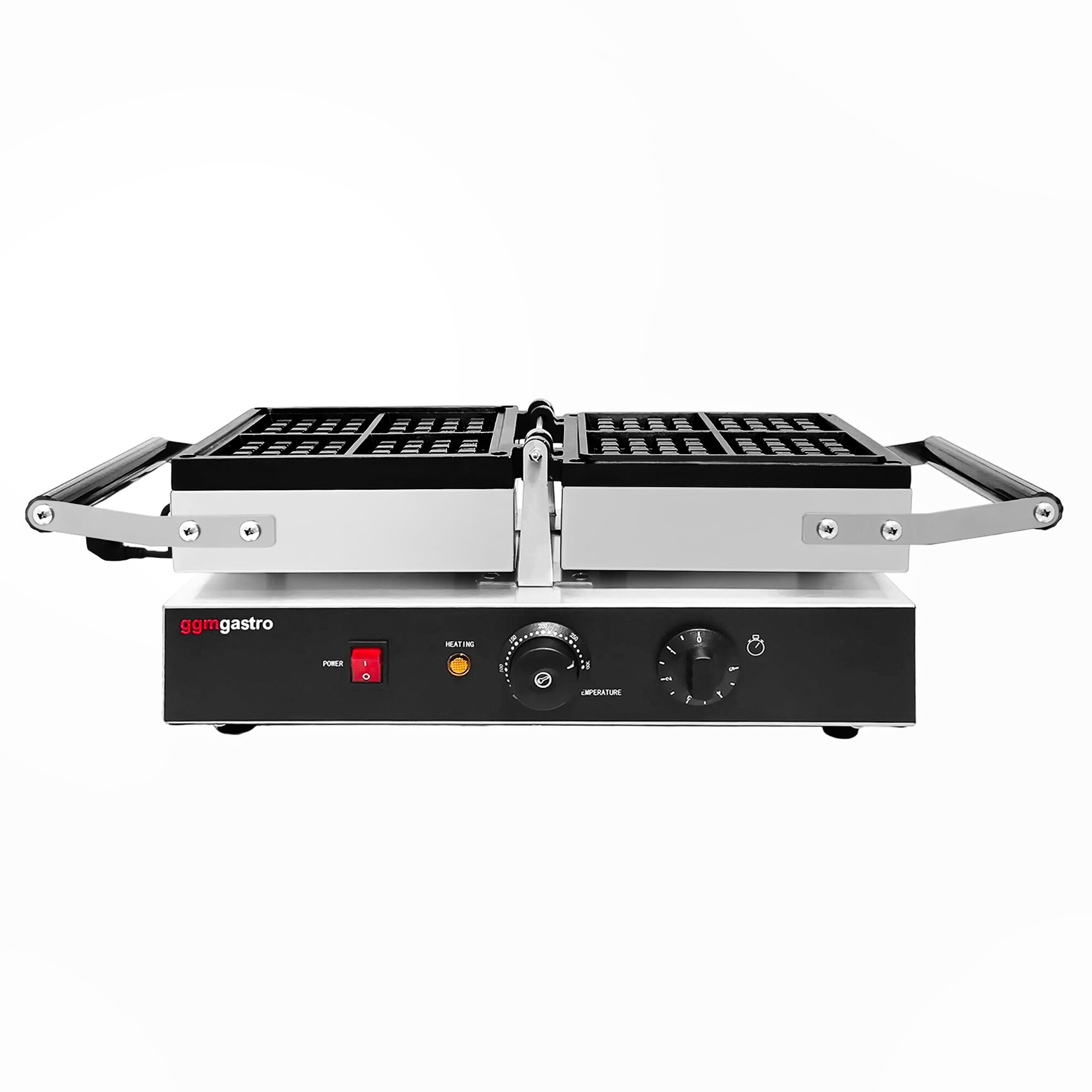 Gaufrier – simple – manuel – 1,6 kW – Forme : 4 gaufres de Bruxelles – avec surface de cuisson rotative à 180°